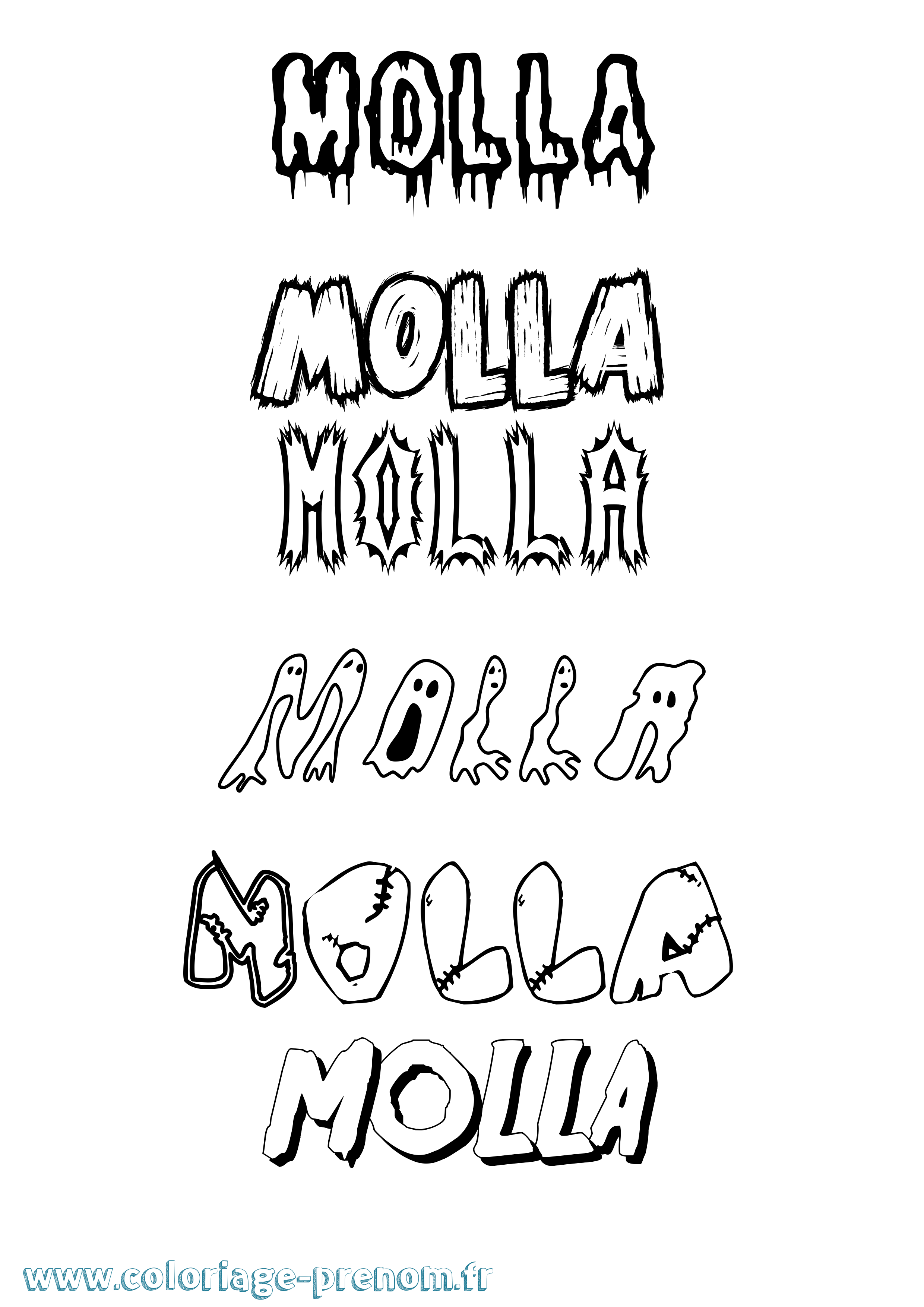 Coloriage Molla Frisson Coloriage prénom Molla Frisson
