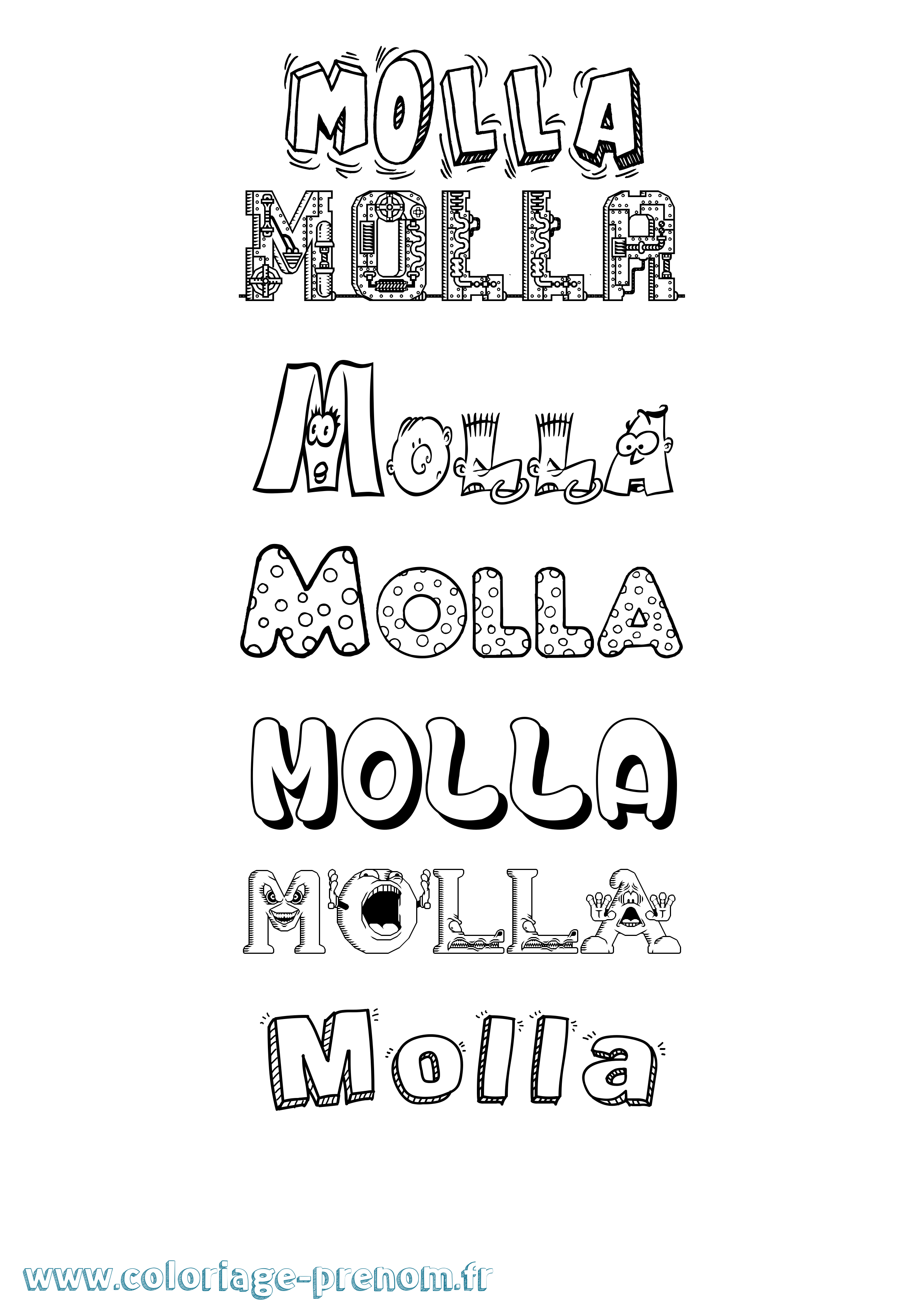 Coloriage Molla Fun Coloriage prénom Molla Fun