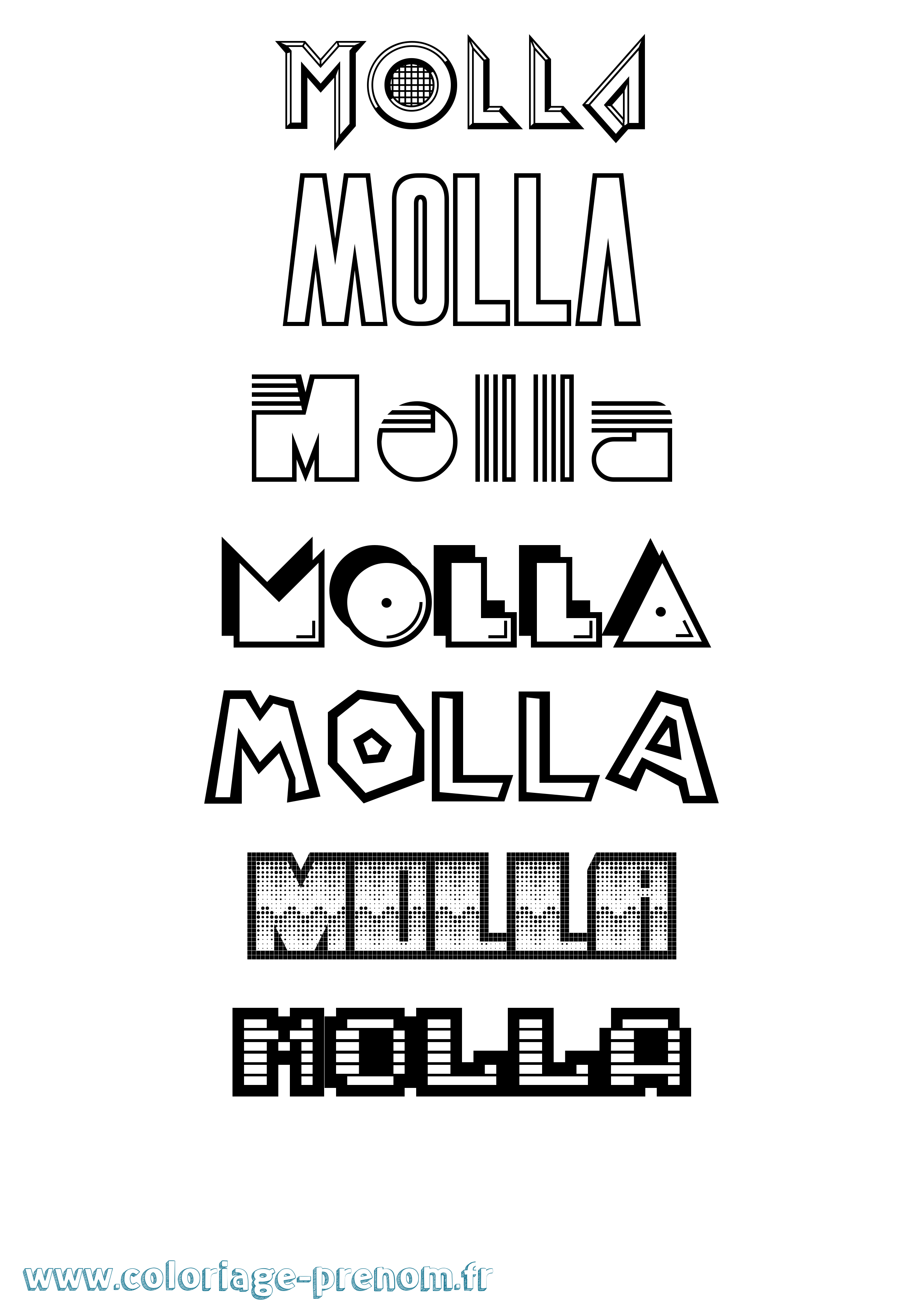 Coloriage Molla Jeux Vidéos Coloriage prénom Molla Jeux Vidéos