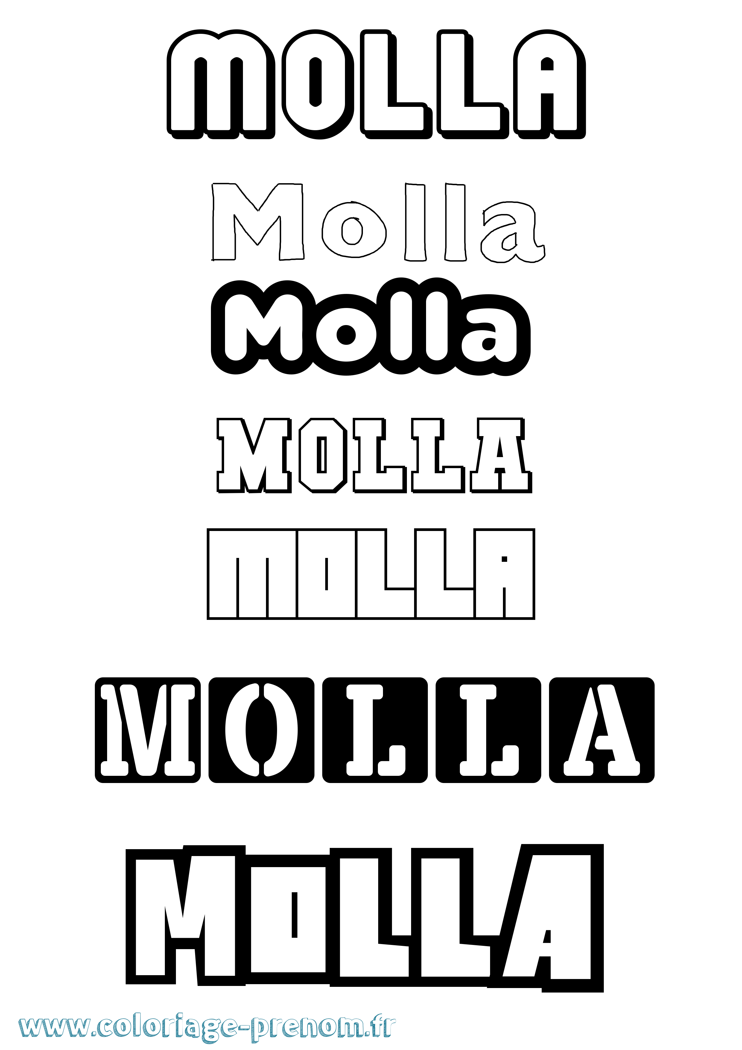 Coloriage Molla Simple Coloriage prénom Molla Simple