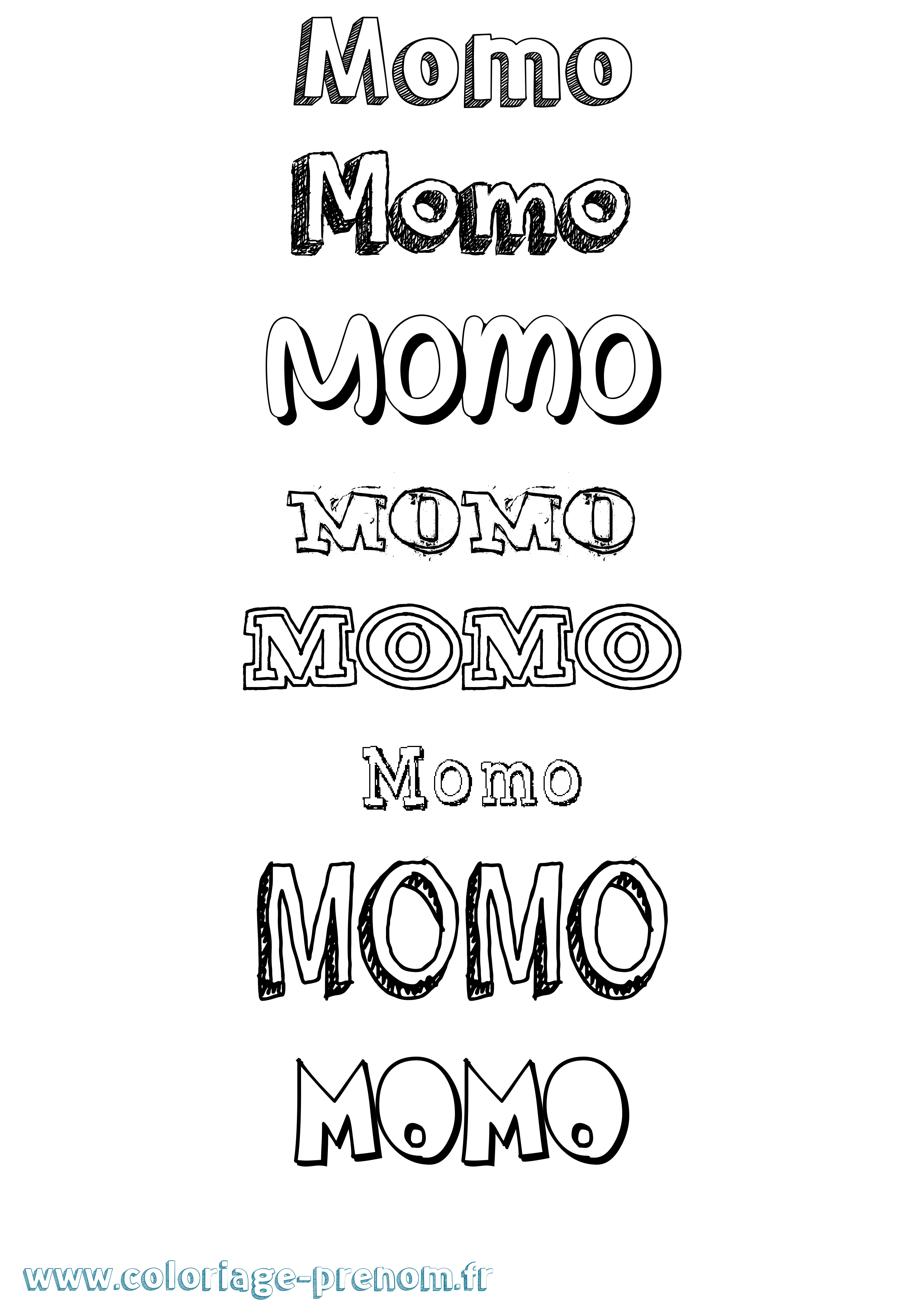 Coloriage Momo Dessiné Coloriage prénom Momo Dessiné