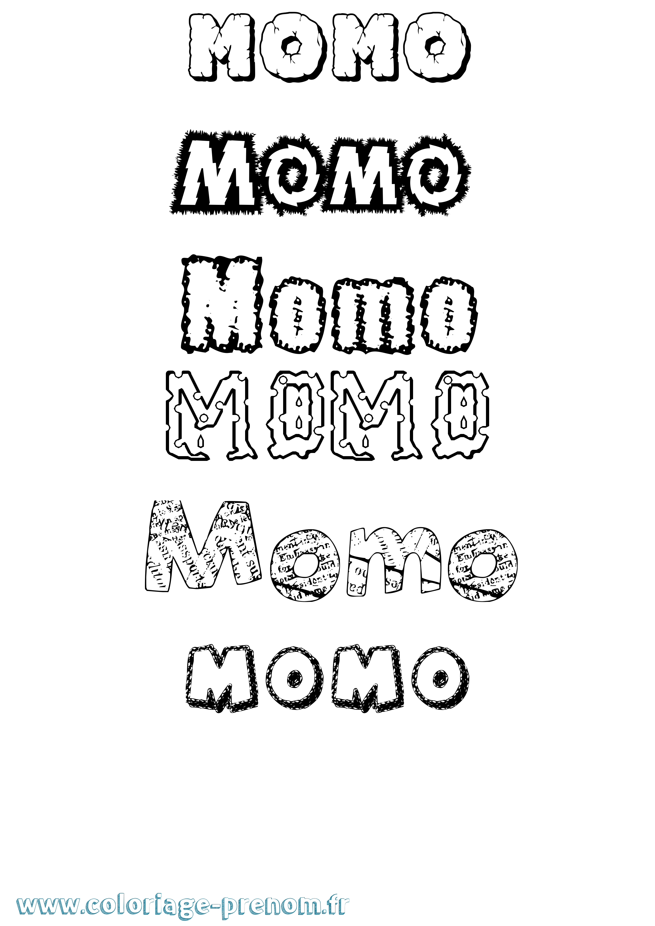 Coloriage Momo Destructuré Coloriage prénom Momo Destructuré