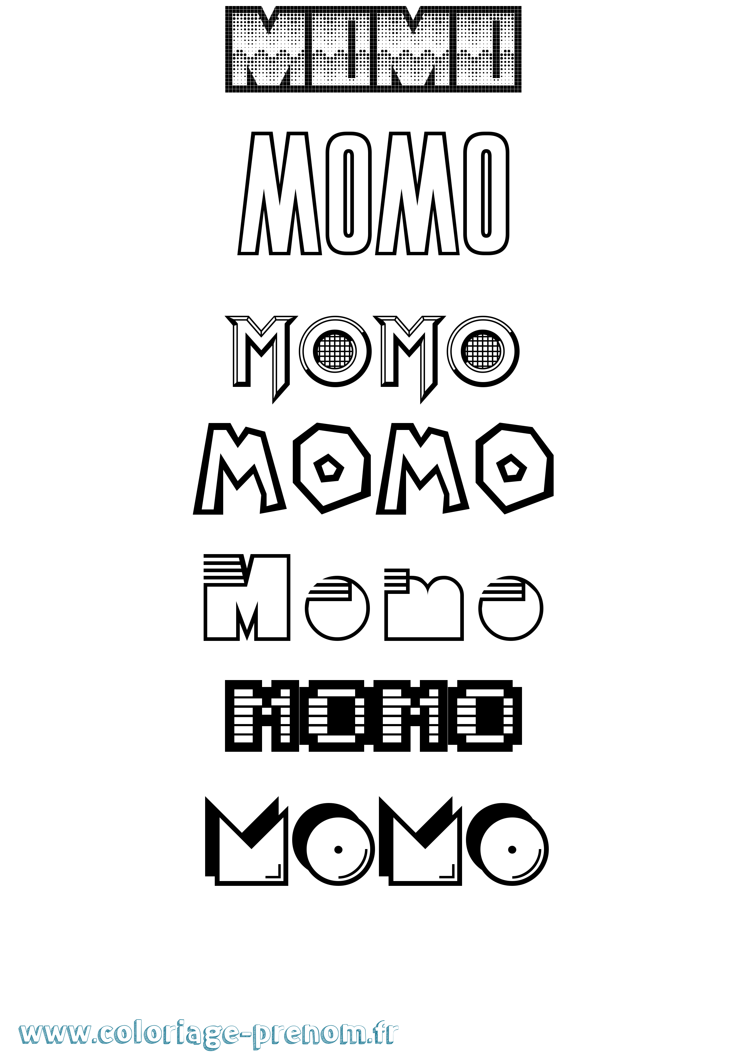 Coloriage Momo Jeux Vidéos Coloriage prénom Momo Jeux Vidéos