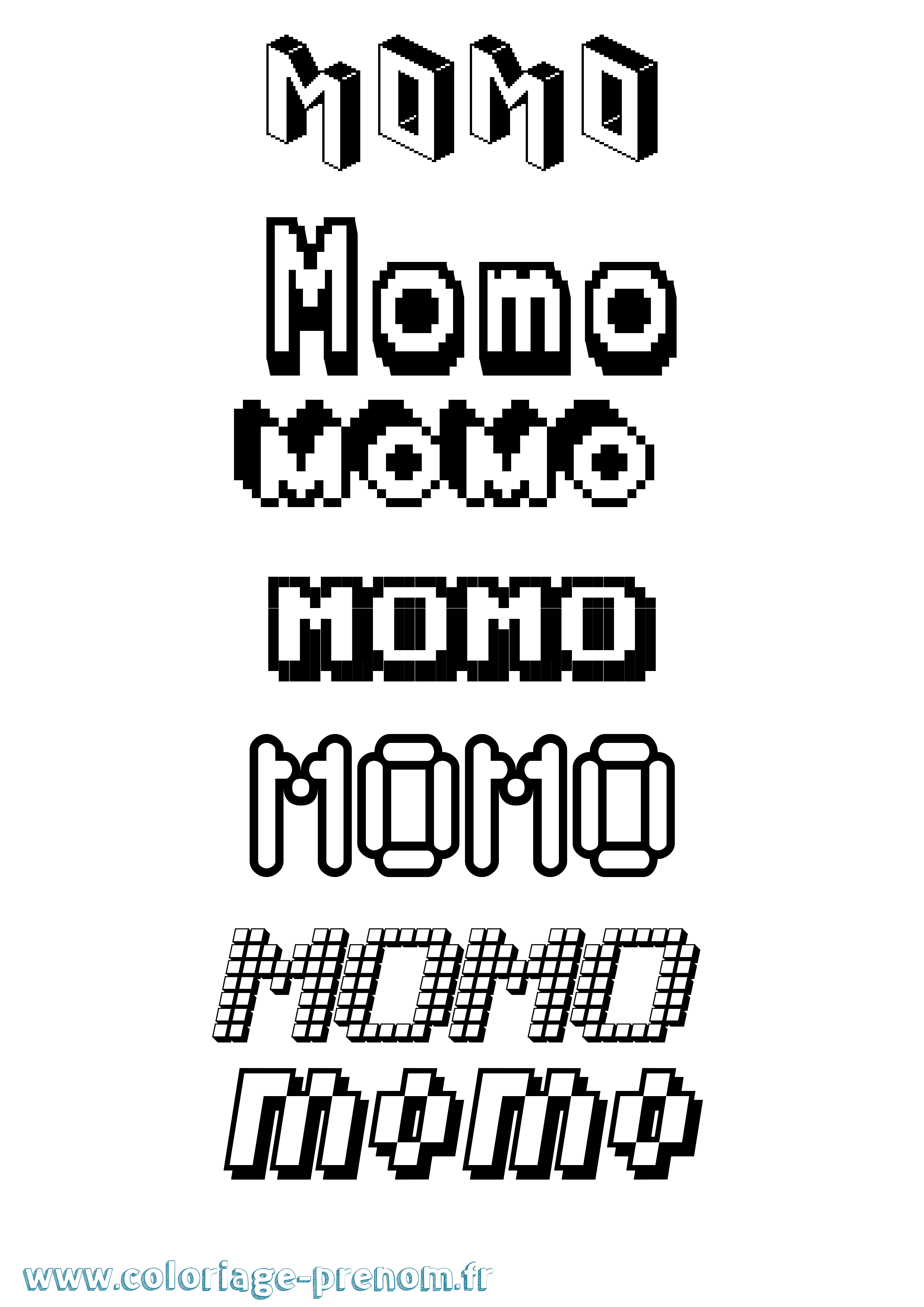 Coloriage Momo Pixel Coloriage prénom Momo Pixel