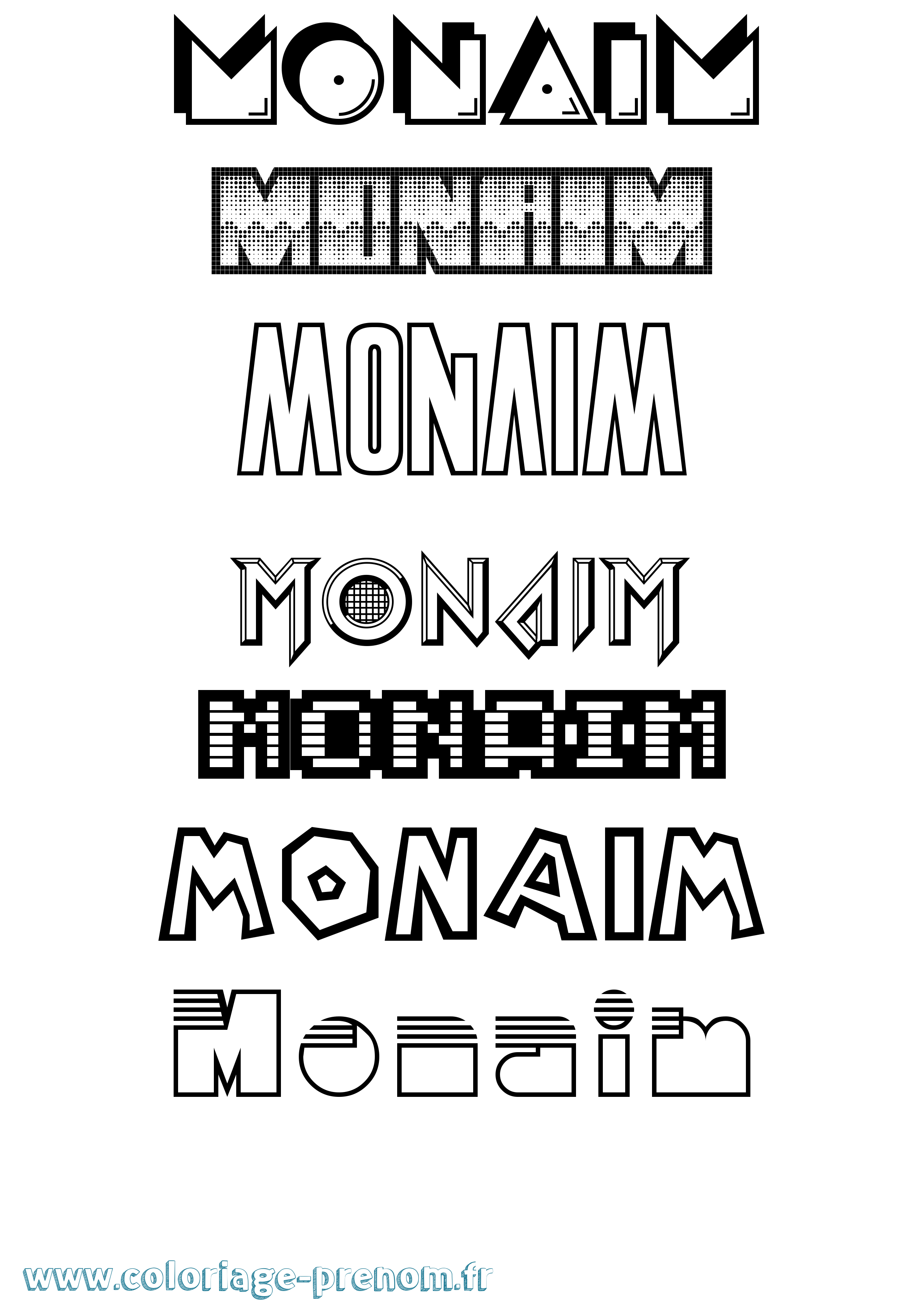 Coloriage Monaim Jeux Vidéos Coloriage prénom Monaim Jeux Vidéos