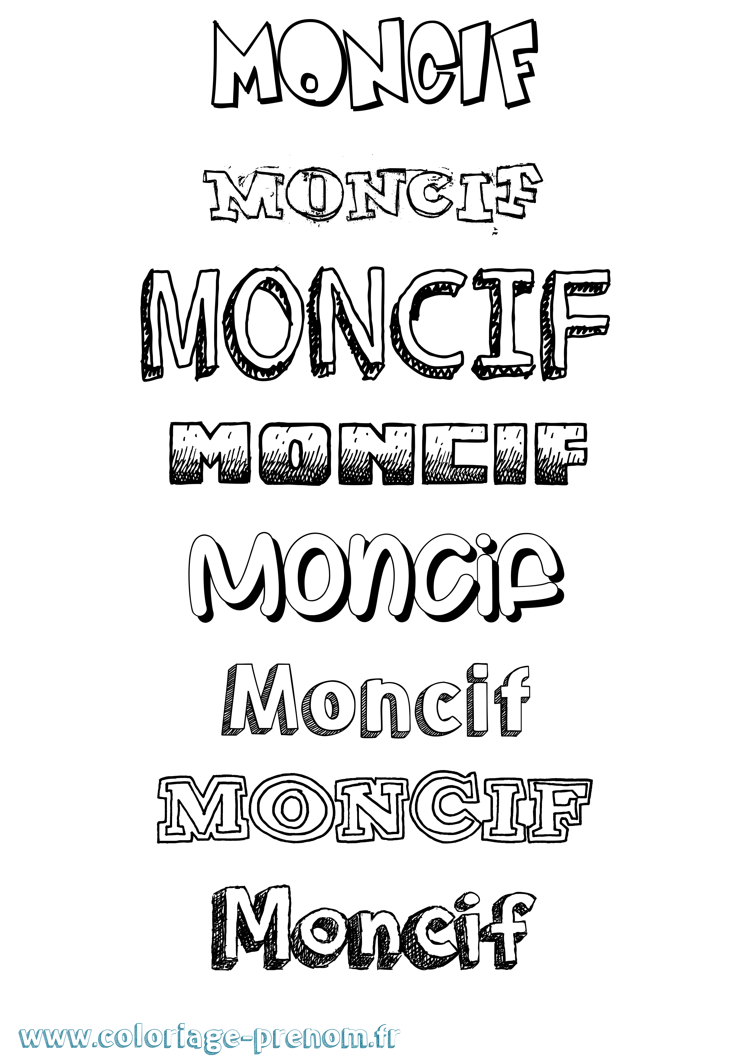 Coloriage Moncif Dessiné Coloriage prénom Moncif Dessiné