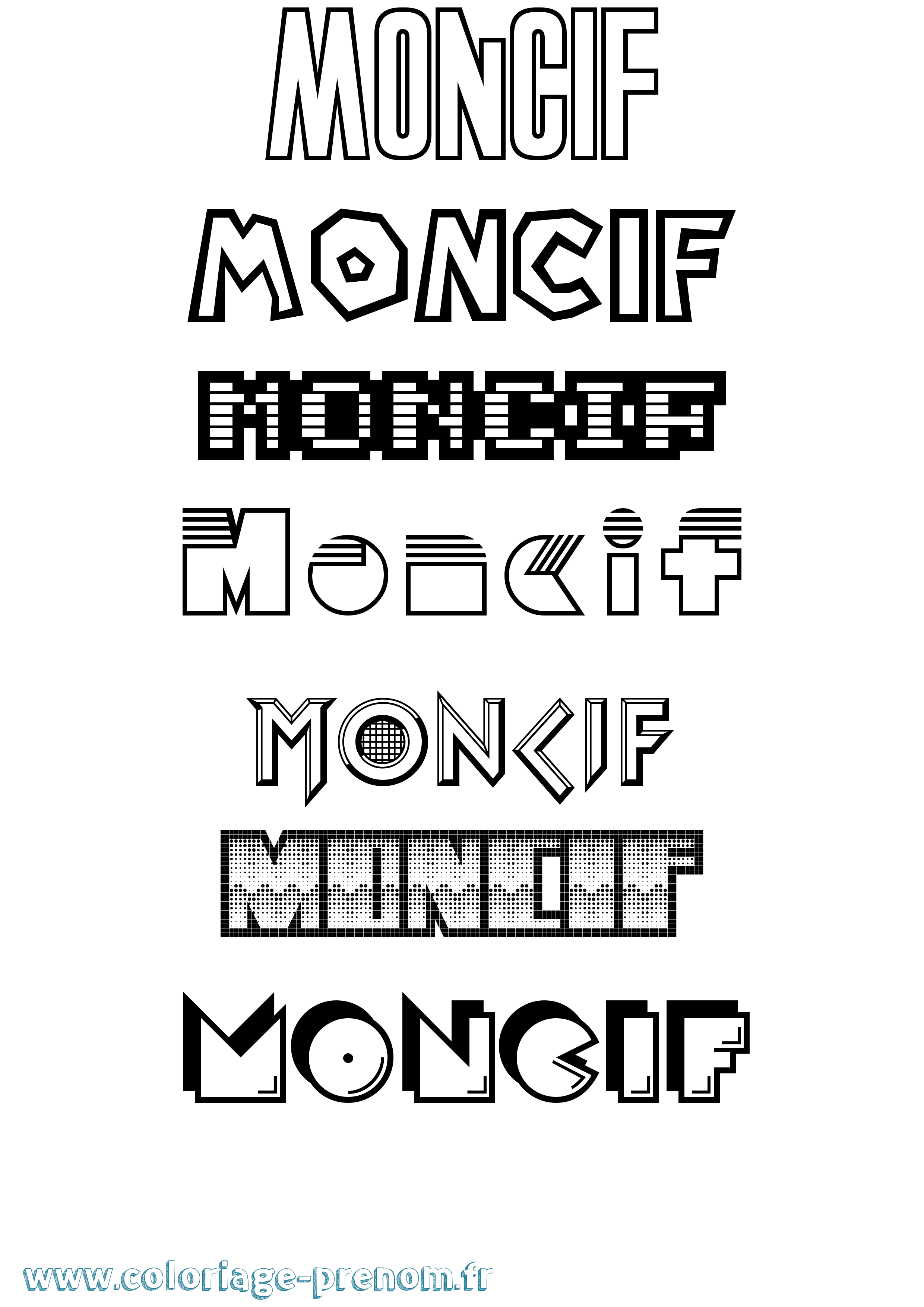 Coloriage Moncif Jeux Vidéos Coloriage prénom Moncif Jeux Vidéos
