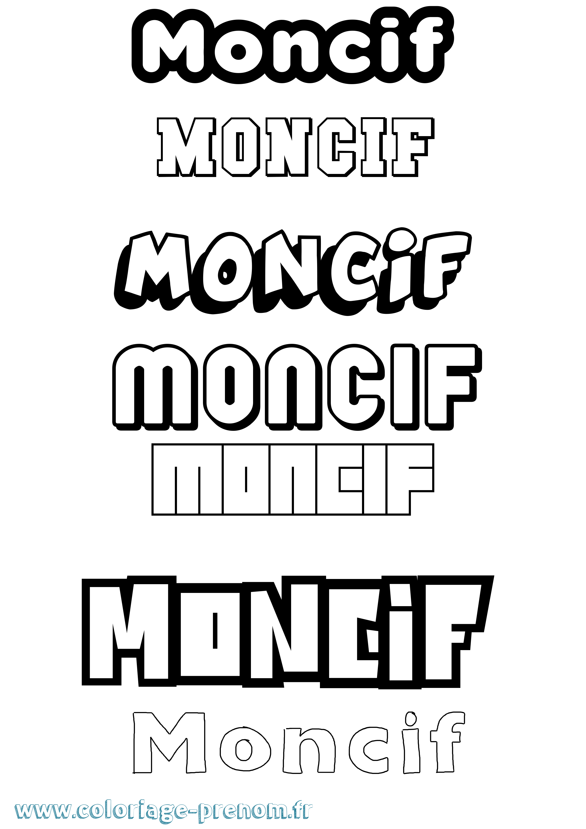Coloriage Moncif Simple Coloriage prénom Moncif Simple