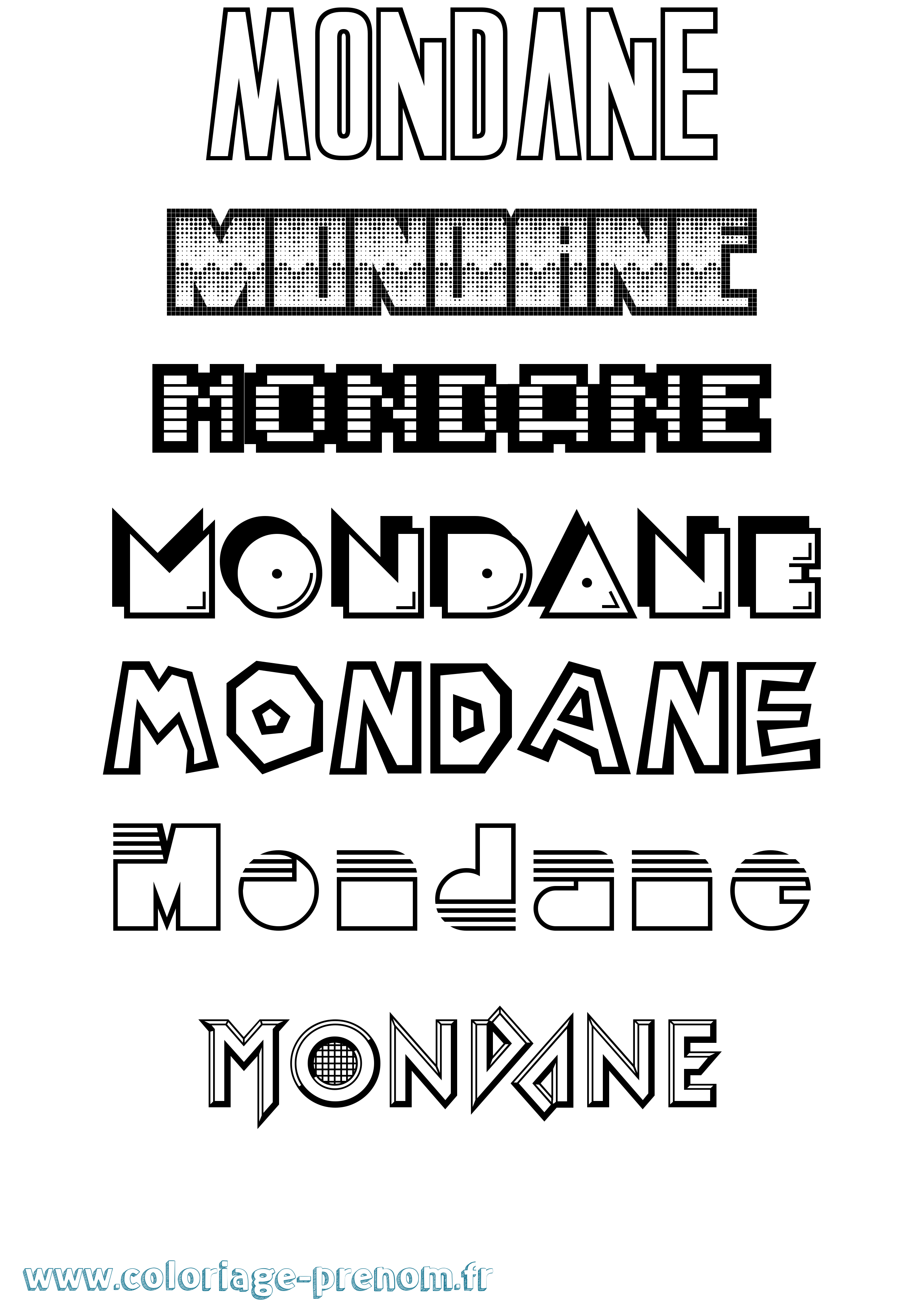 Coloriage Mondane Jeux Vidéos Coloriage prénom Mondane Jeux Vidéos