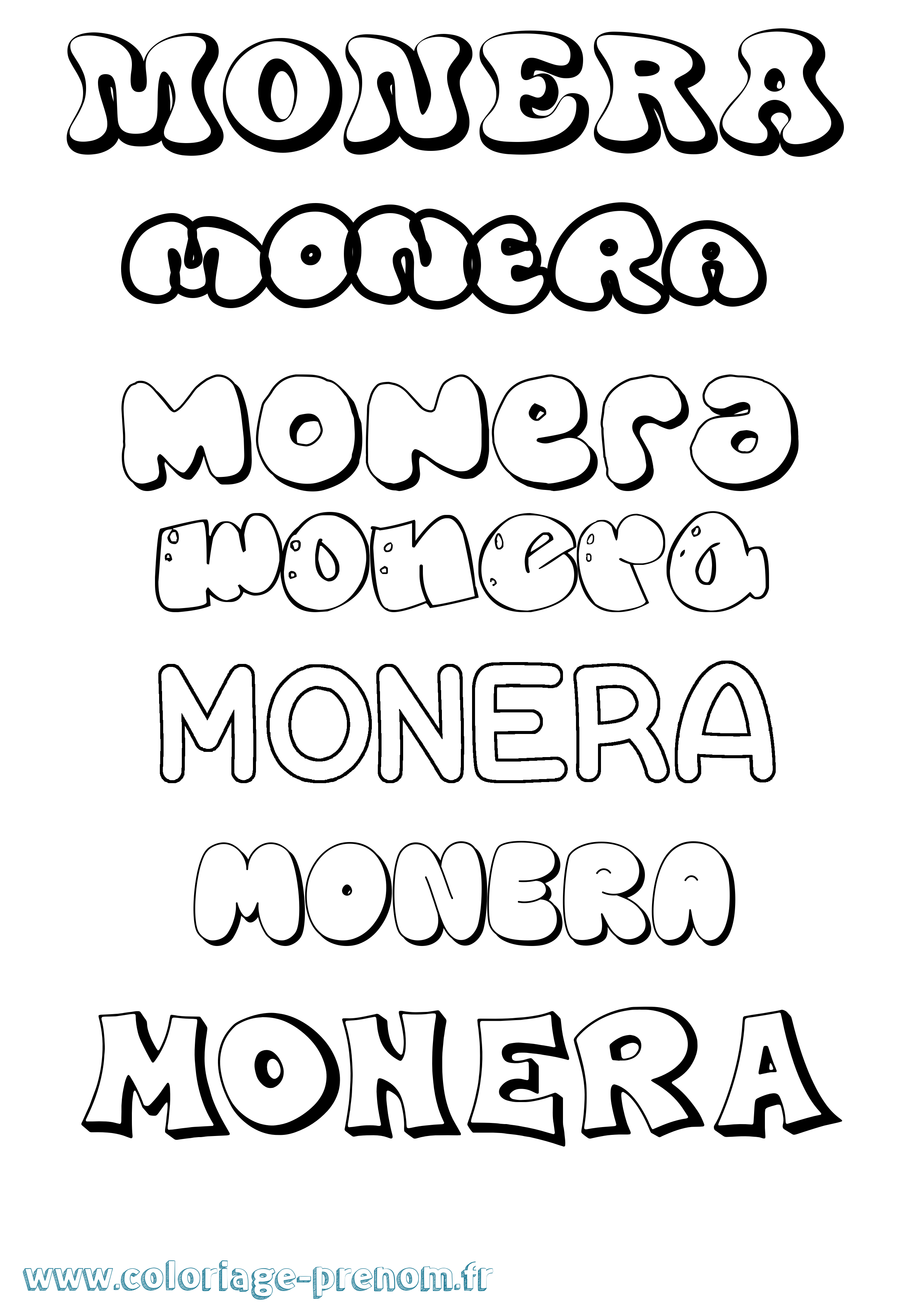 Coloriage Monera Bubble Coloriage prénom Monera Bubble