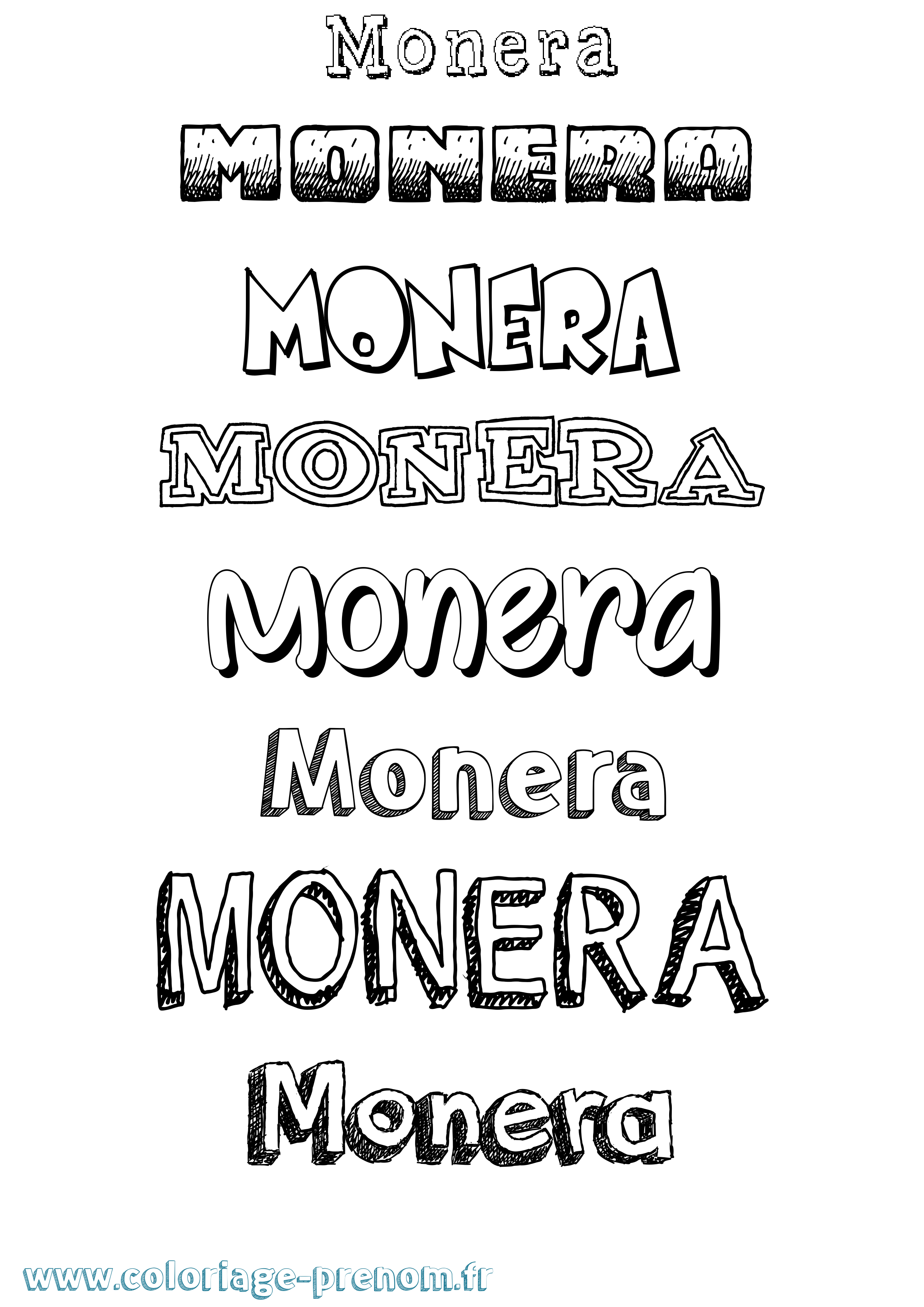 Coloriage Monera Dessiné Coloriage prénom Monera Dessiné