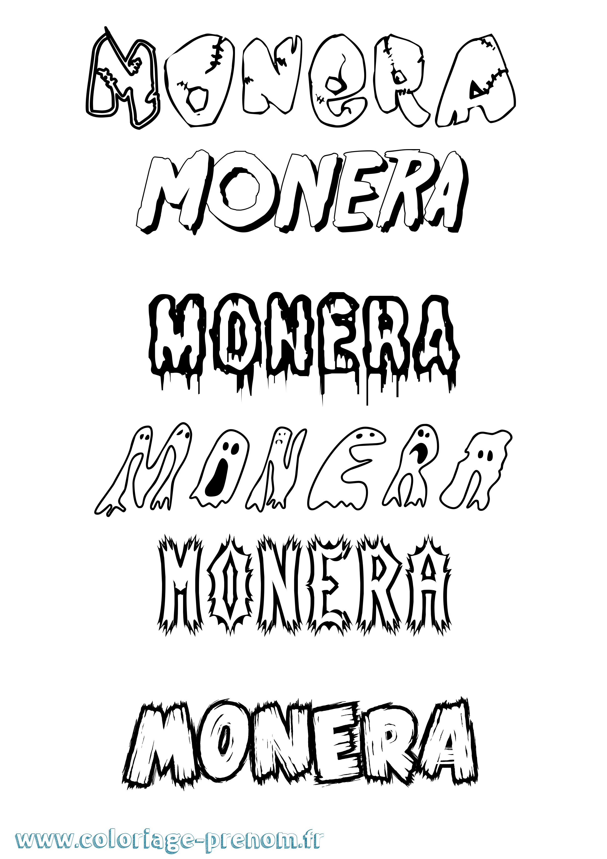 Coloriage Monera Frisson Coloriage prénom Monera Frisson