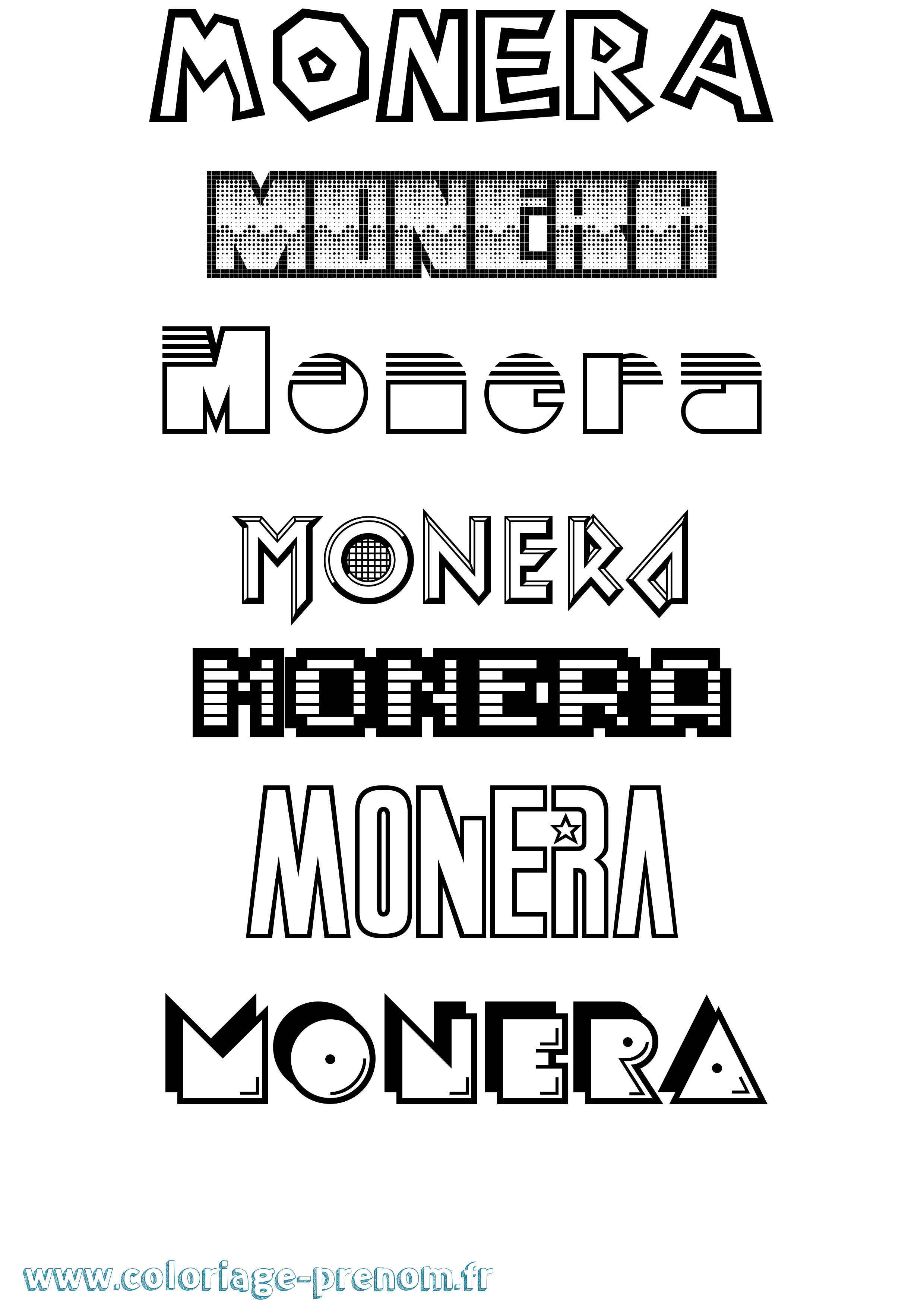 Coloriage Monera Jeux Vidéos Coloriage prénom Monera Jeux Vidéos