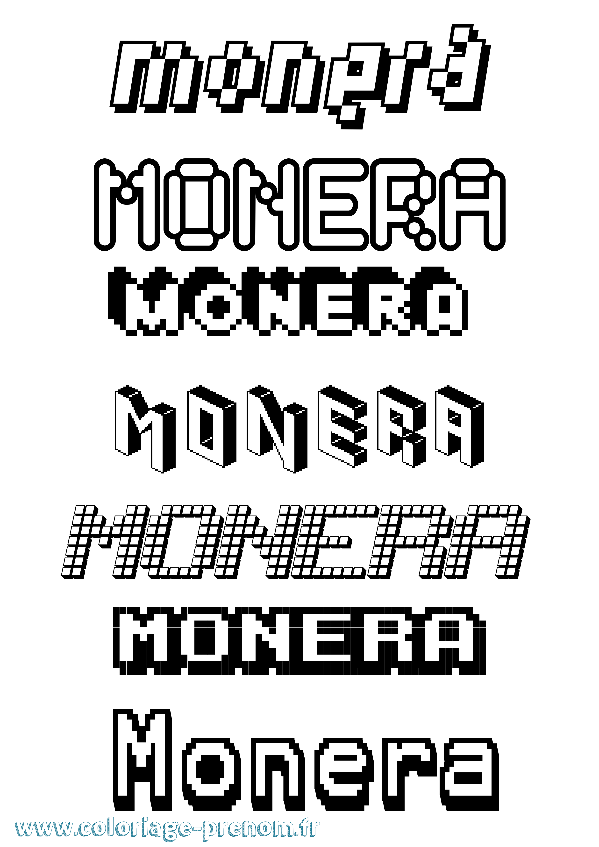 Coloriage Monera Pixel Coloriage prénom Monera Pixel