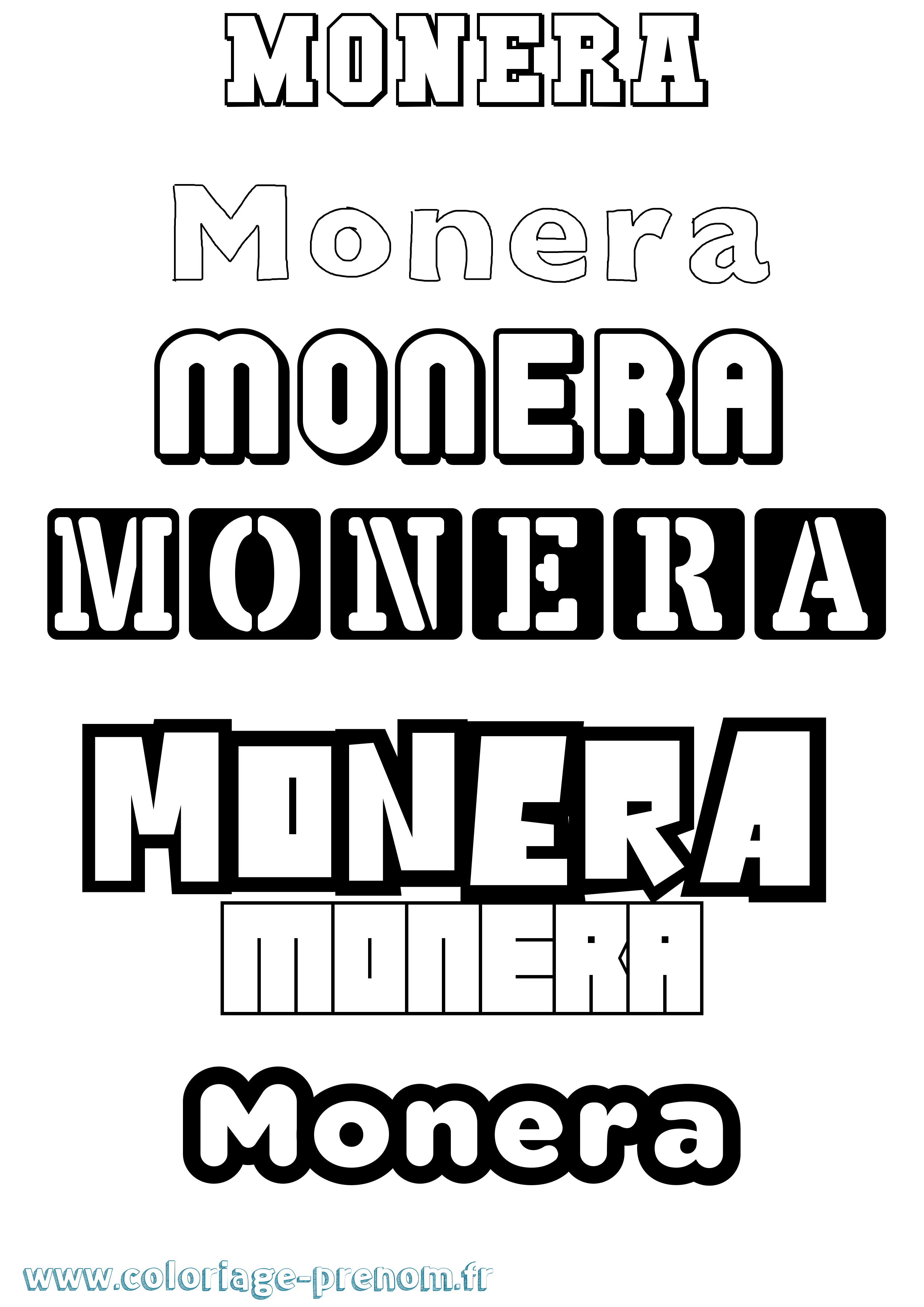 Coloriage Monera Simple Coloriage prénom Monera Simple
