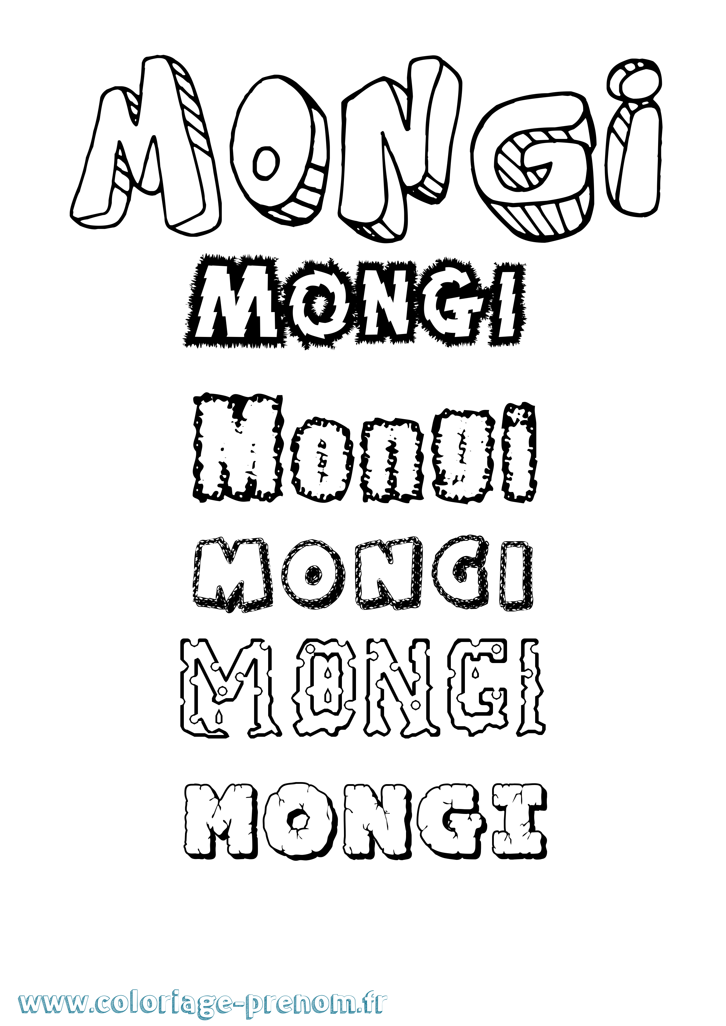 Coloriage Mongi Destructuré Coloriage prénom Mongi Destructuré