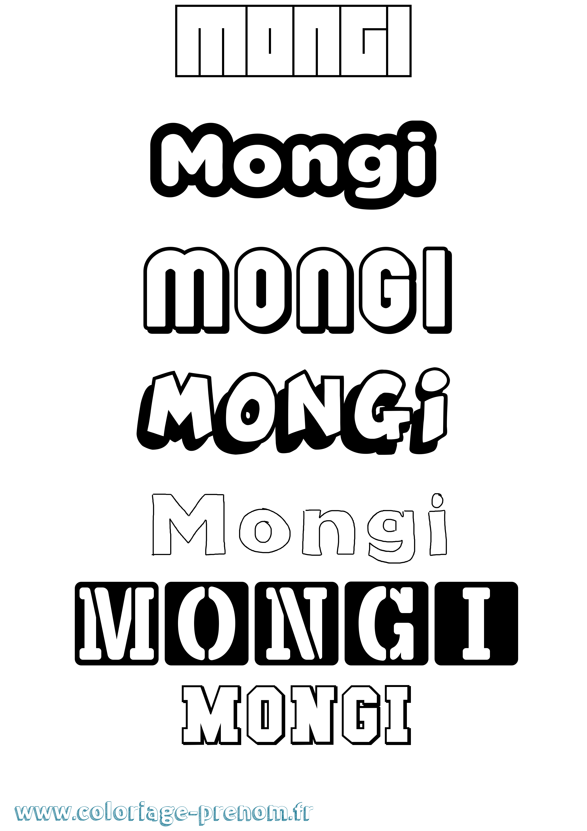 Coloriage Mongi Simple Coloriage prénom Mongi Simple