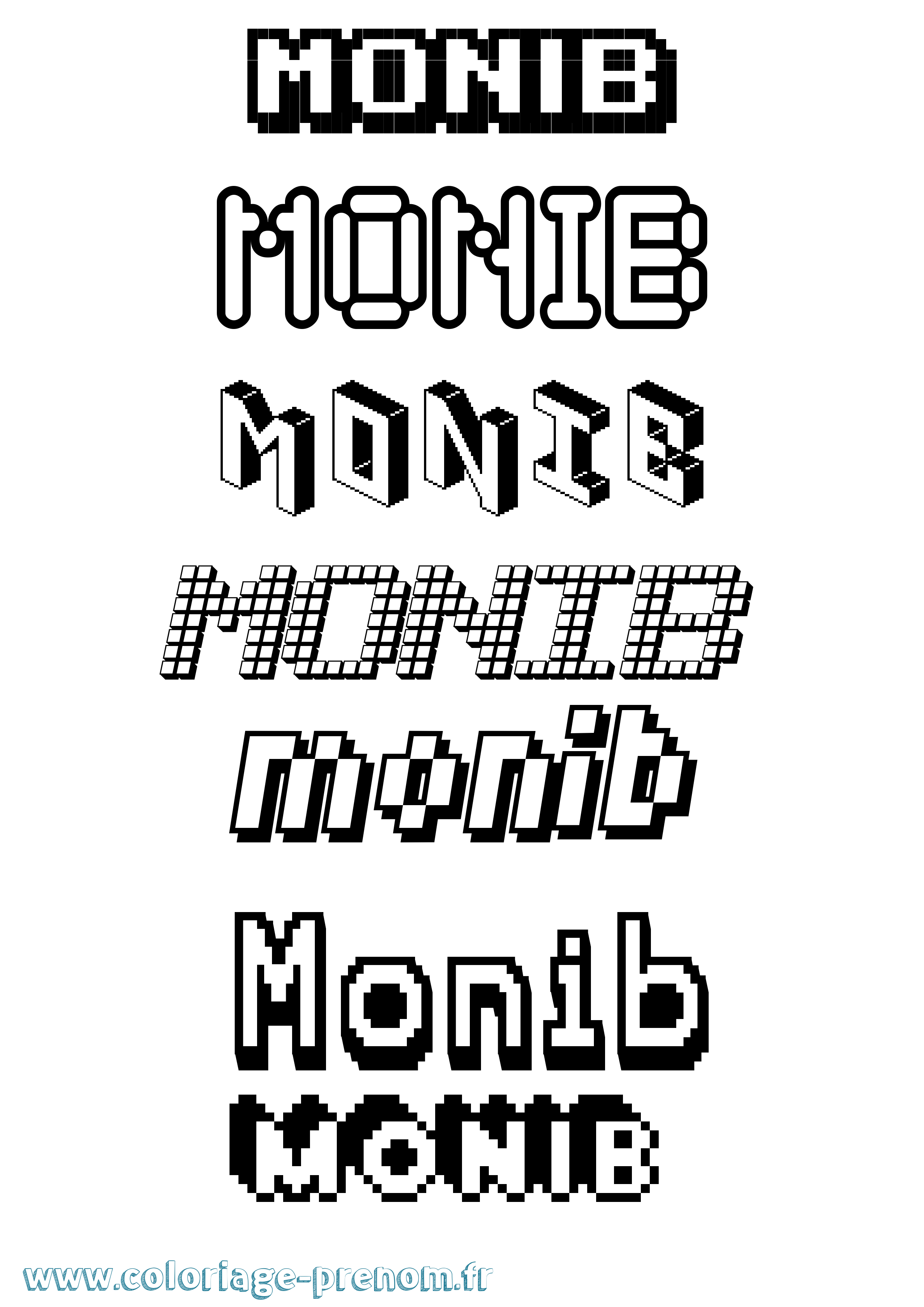 Coloriage Monib Pixel Coloriage prénom Monib Pixel