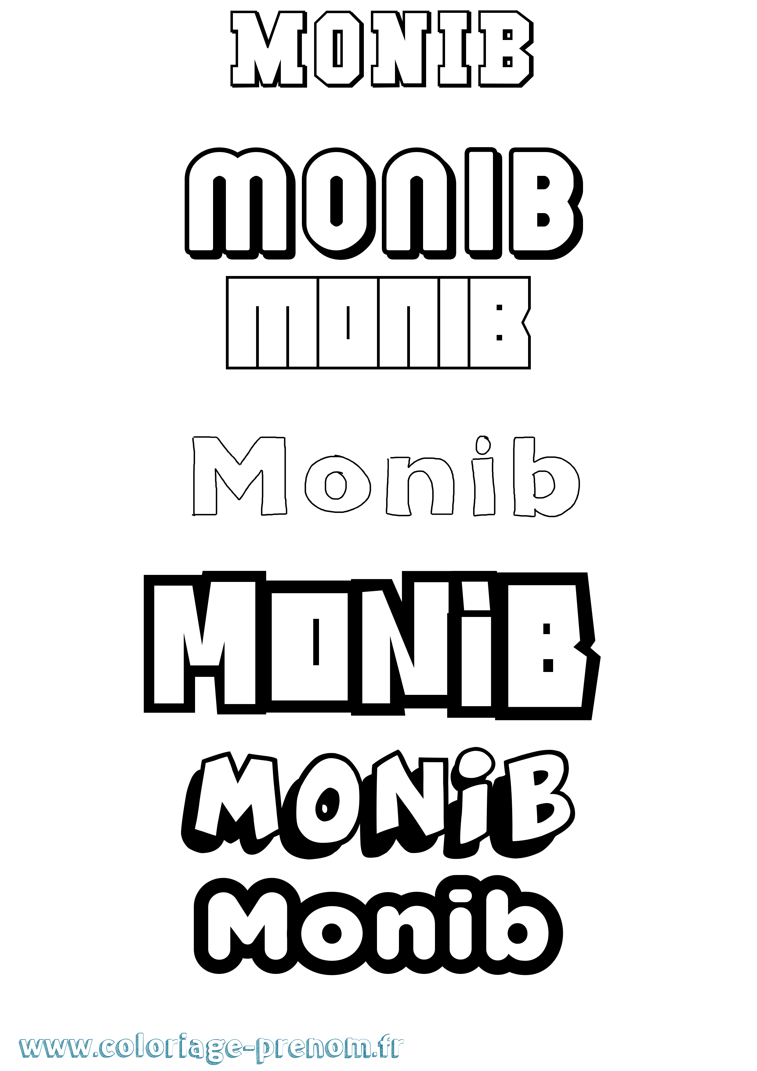 Coloriage Monib Simple Coloriage prénom Monib Simple