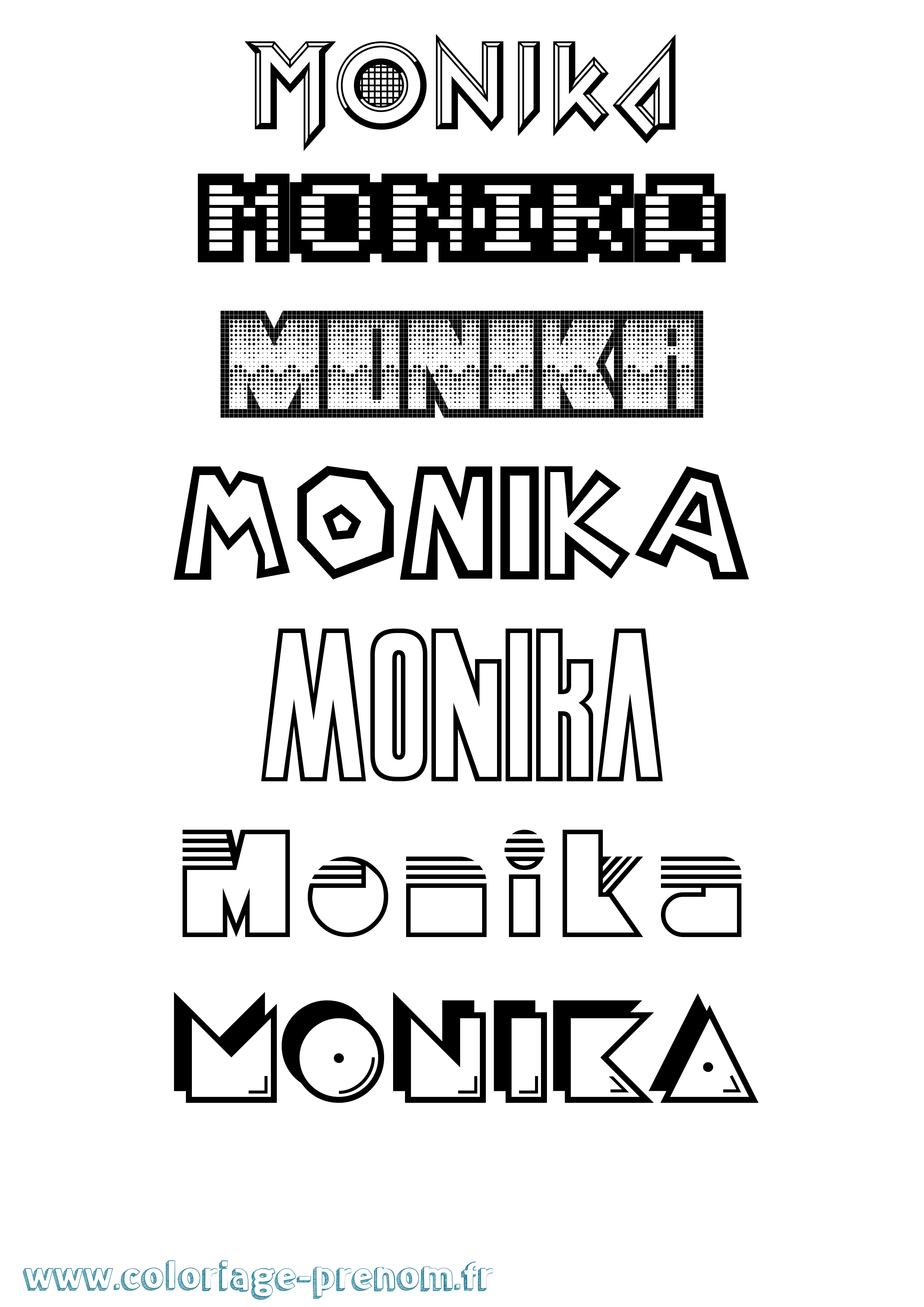 Coloriage Monika Jeux Vidéos Coloriage prénom Monika Jeux Vidéos