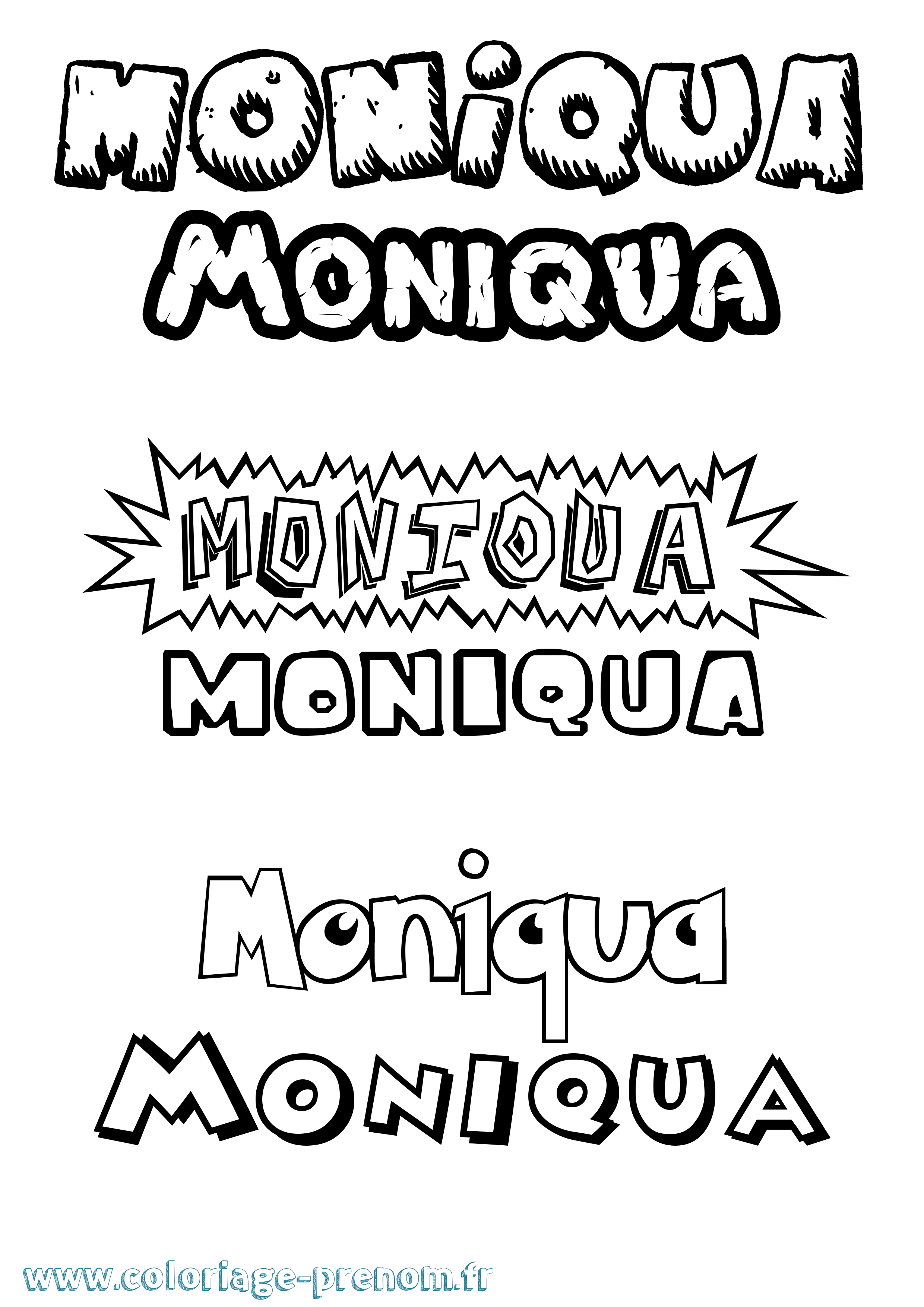 Coloriage Moniqua Dessin Animé Coloriage prénom Moniqua Dessin Animé