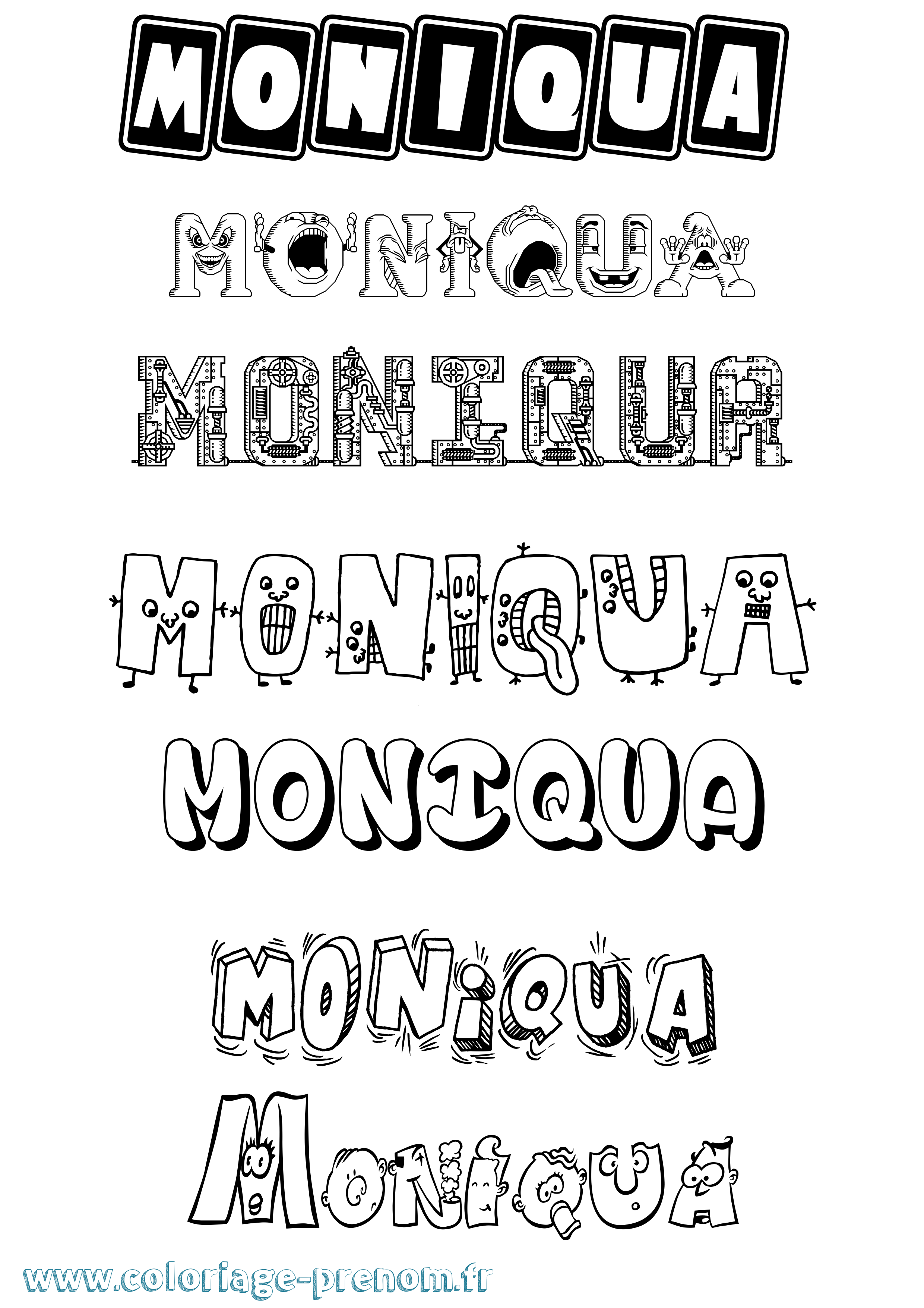 Coloriage Moniqua Fun Coloriage prénom Moniqua Fun