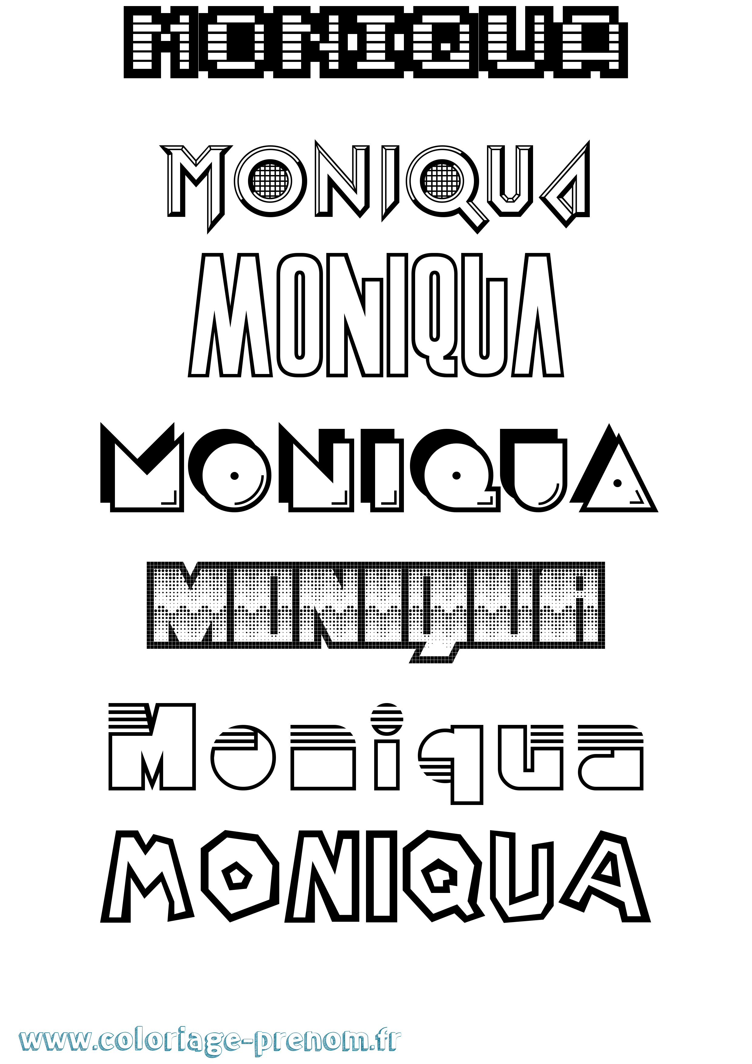 Coloriage Moniqua Jeux Vidéos Coloriage prénom Moniqua Jeux Vidéos