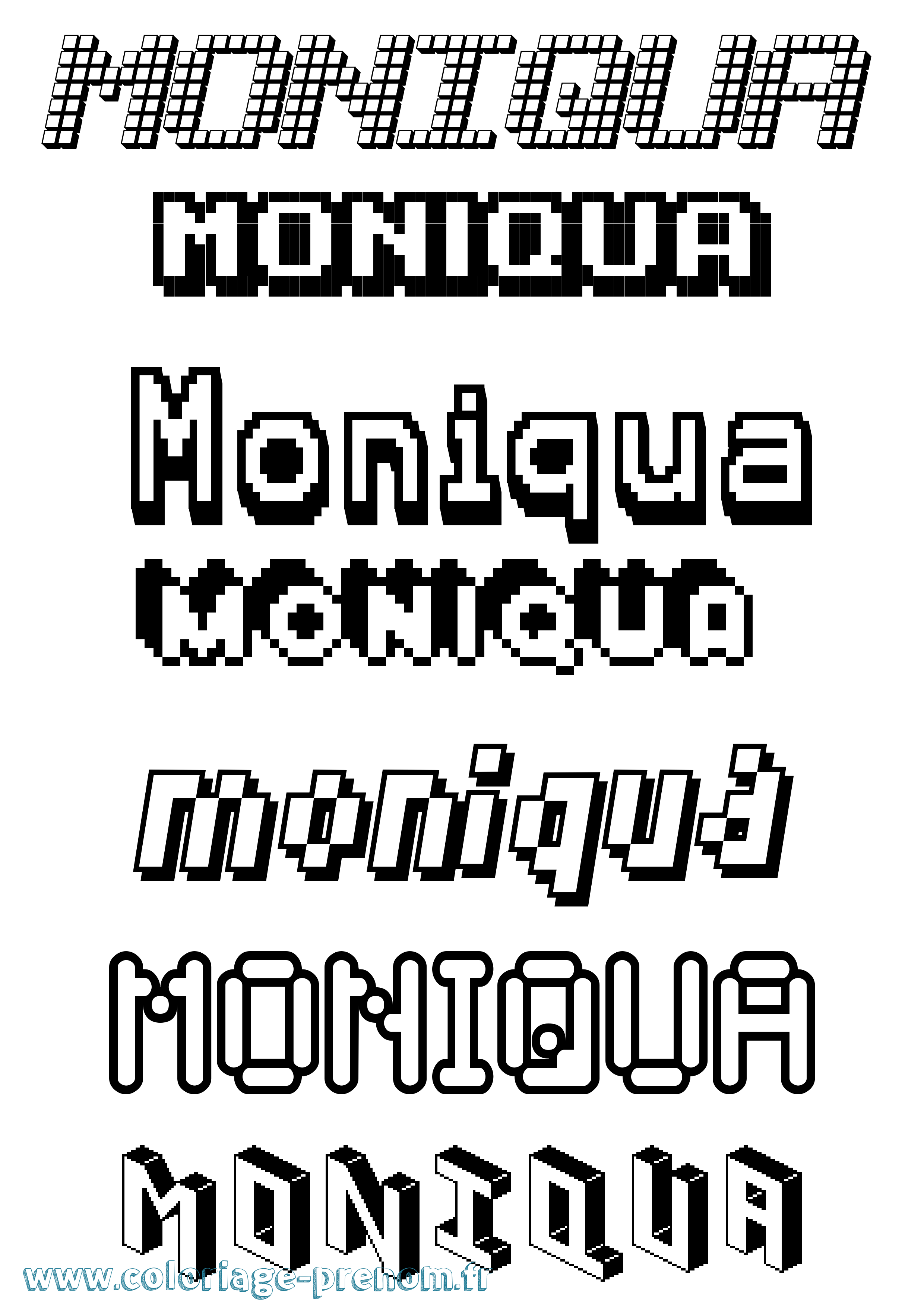 Coloriage Moniqua Pixel Coloriage prénom Moniqua Pixel