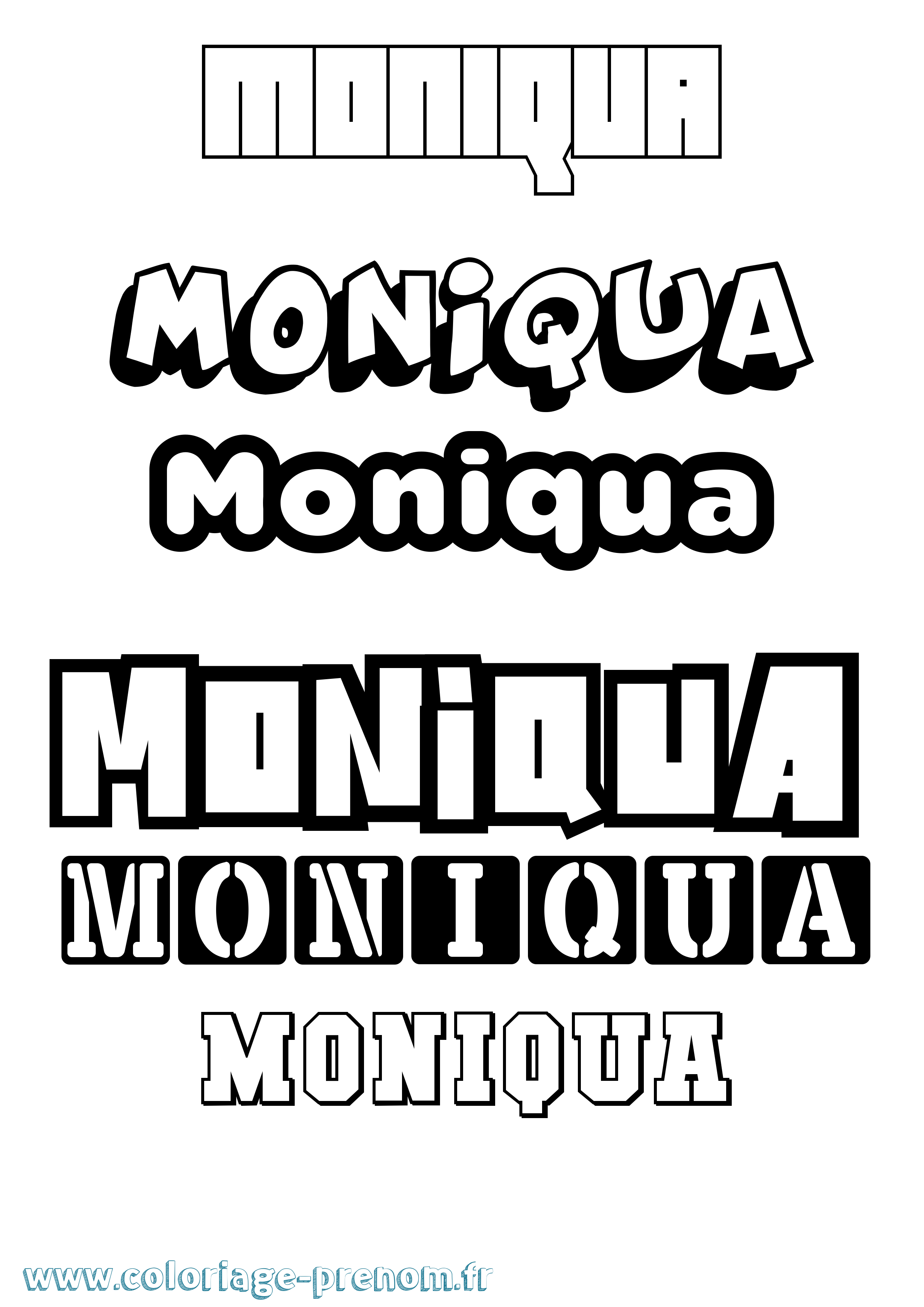 Coloriage Moniqua Simple Coloriage prénom Moniqua Simple
