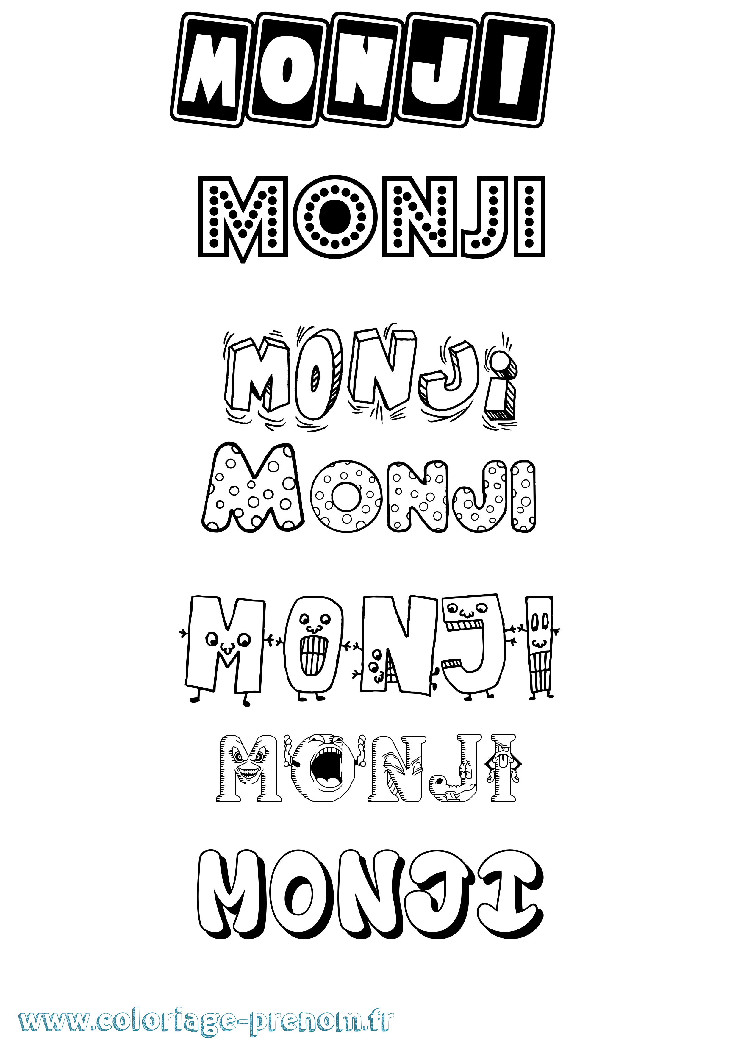 Coloriage Monji Fun Coloriage prénom Monji Fun