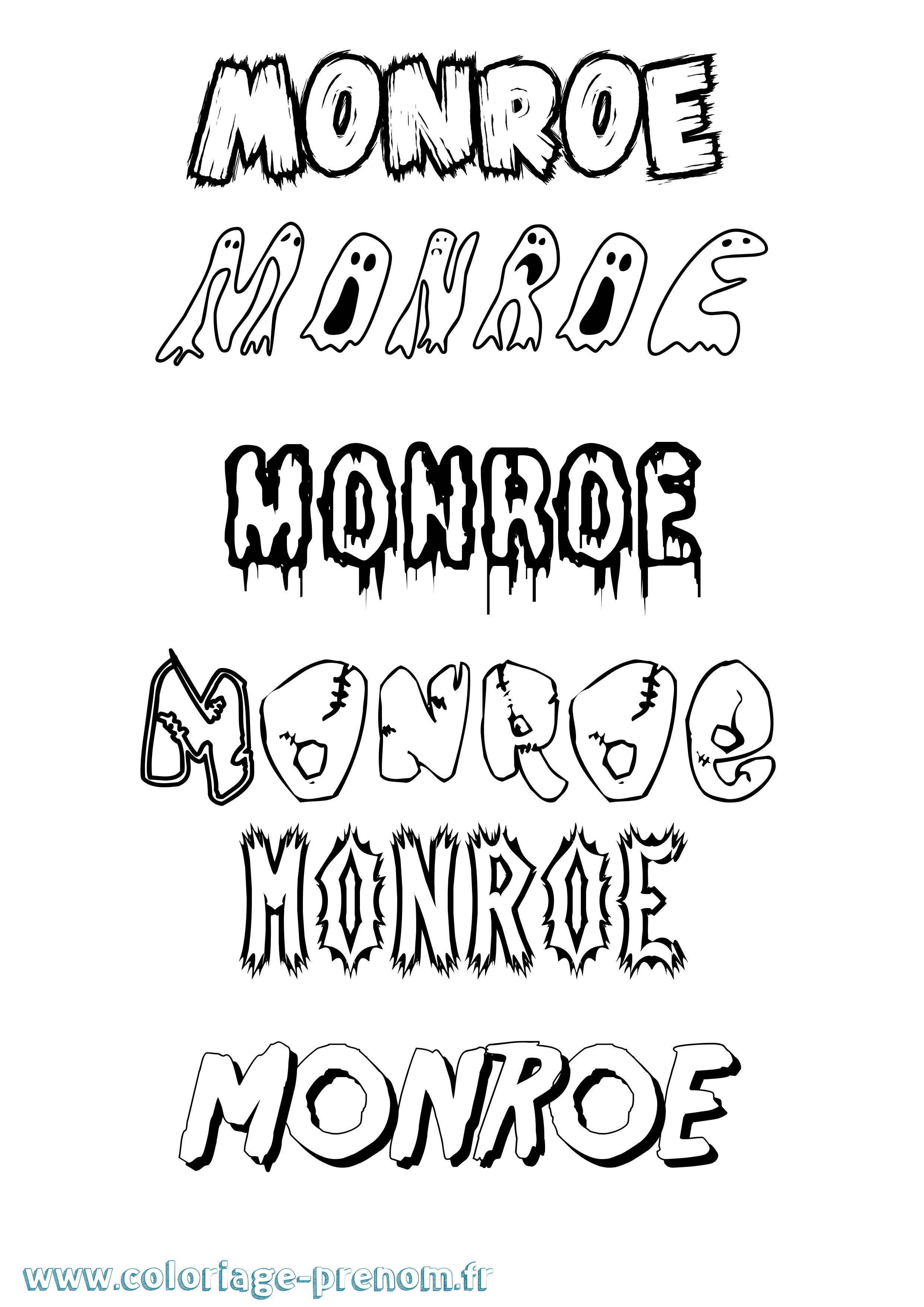 Coloriage Monroe Frisson Coloriage prénom Monroe Frisson
