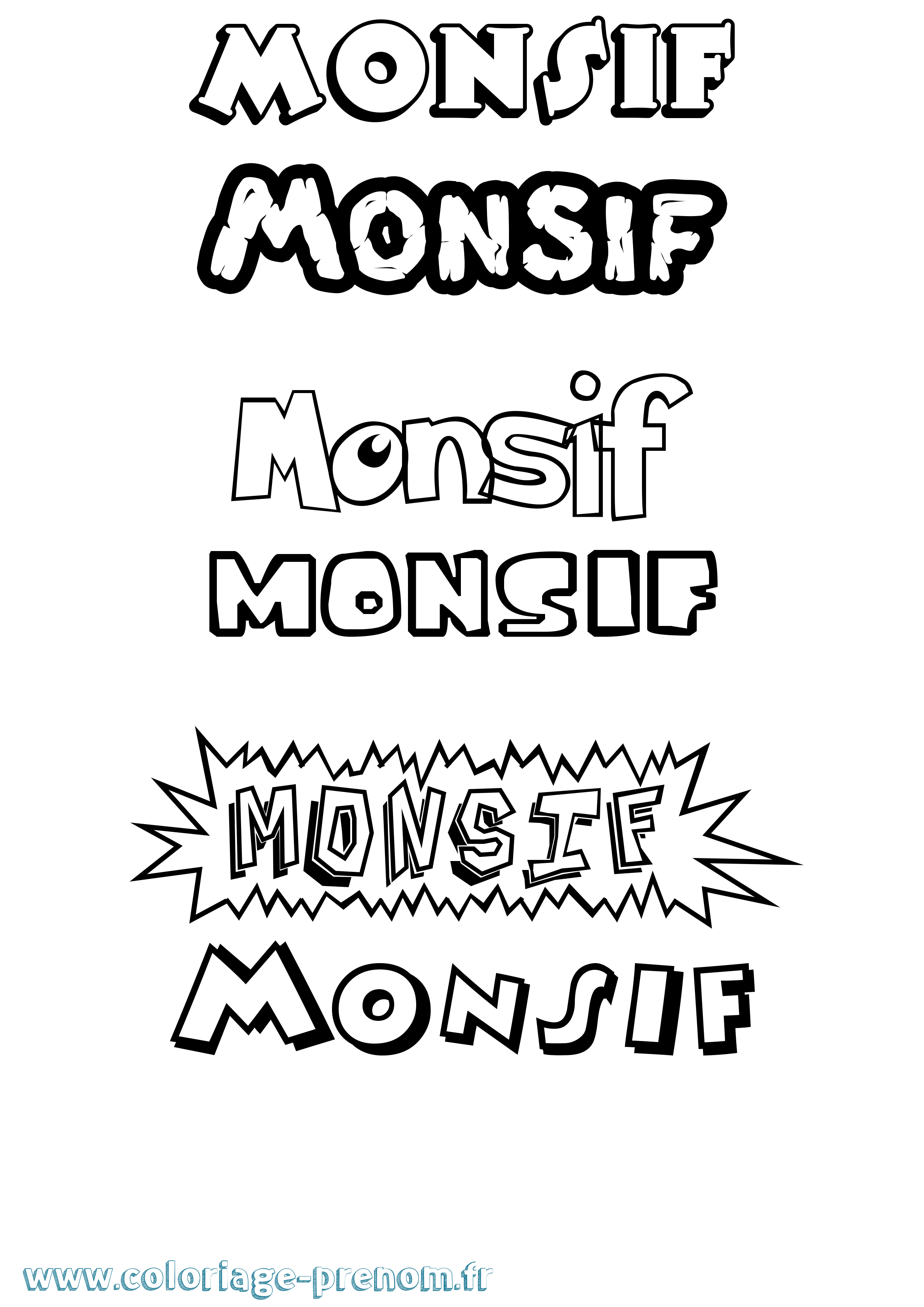 Coloriage Monsif Dessin Animé Coloriage prénom Monsif Dessin Animé