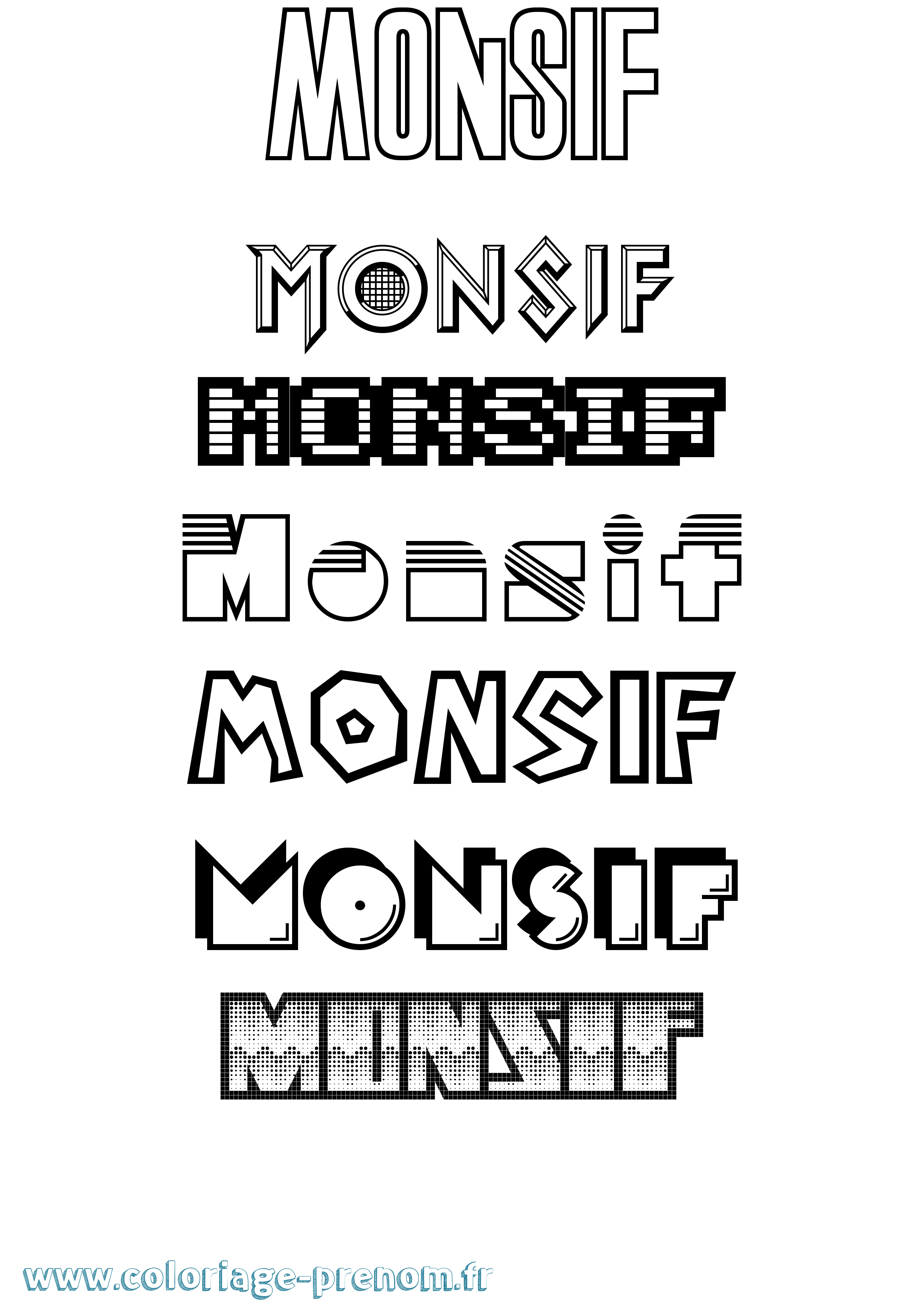 Coloriage Monsif Jeux Vidéos Coloriage prénom Monsif Jeux Vidéos