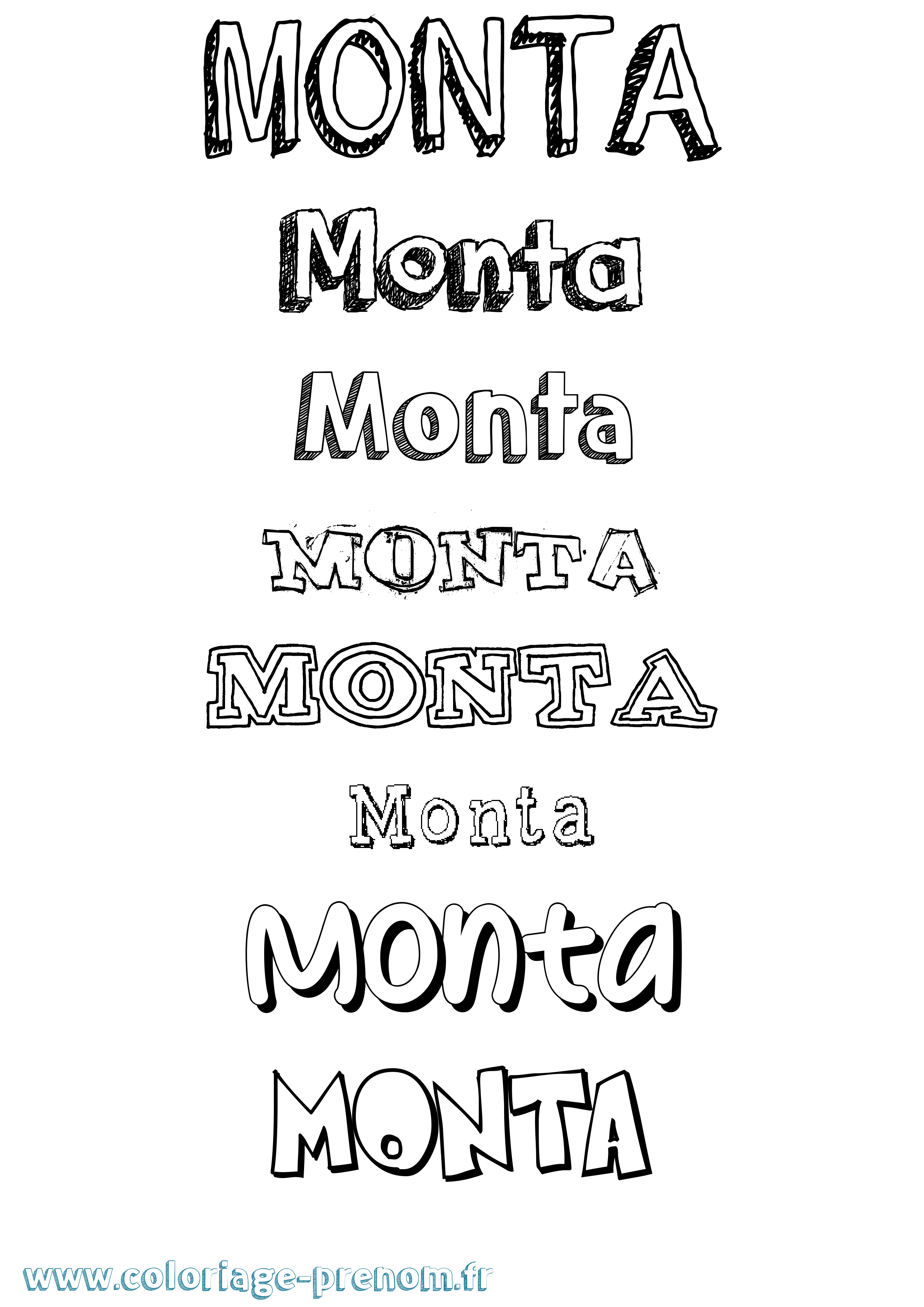 Coloriage Monta Dessiné Coloriage prénom Monta Dessiné