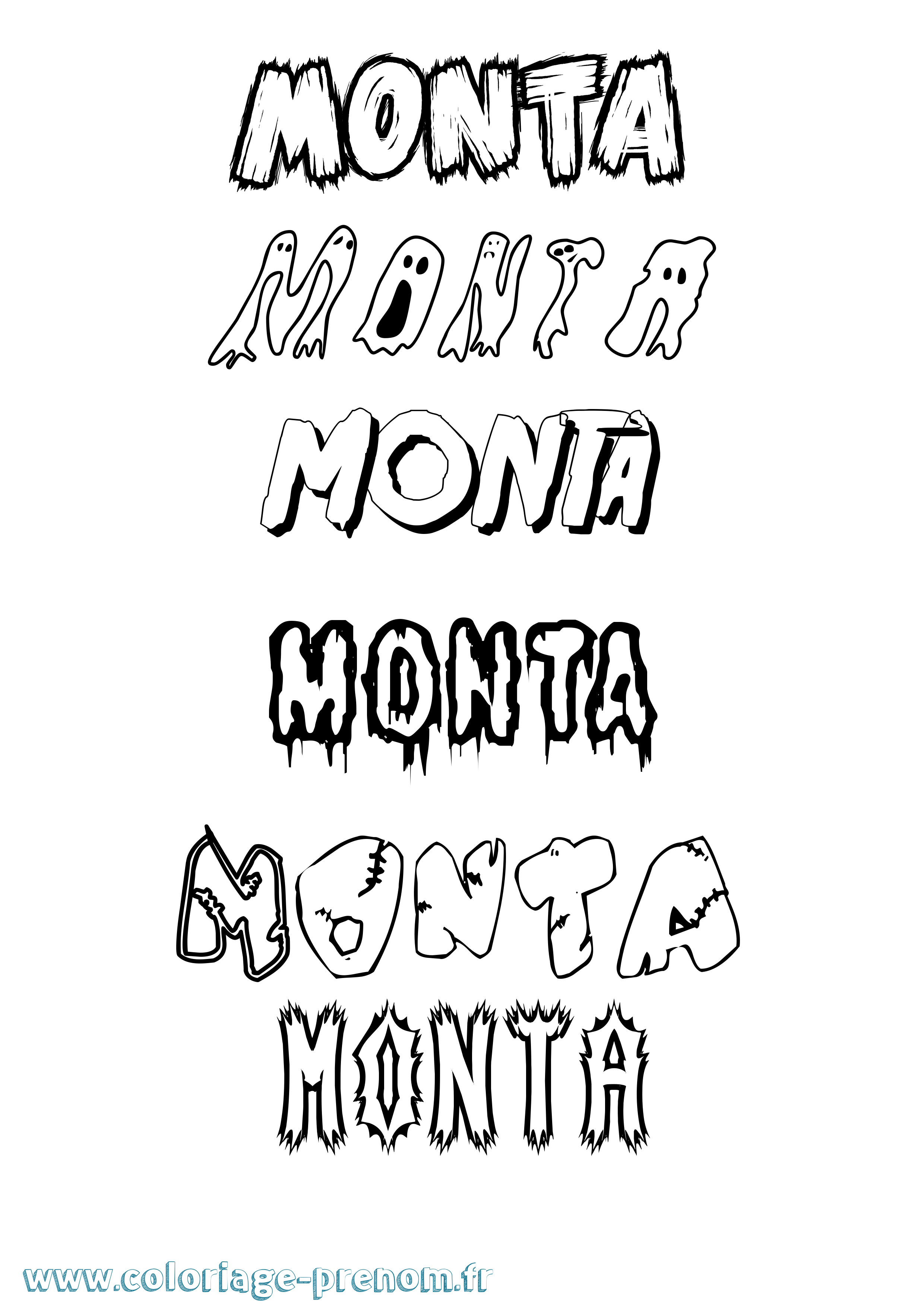 Coloriage Monta Frisson Coloriage prénom Monta Frisson