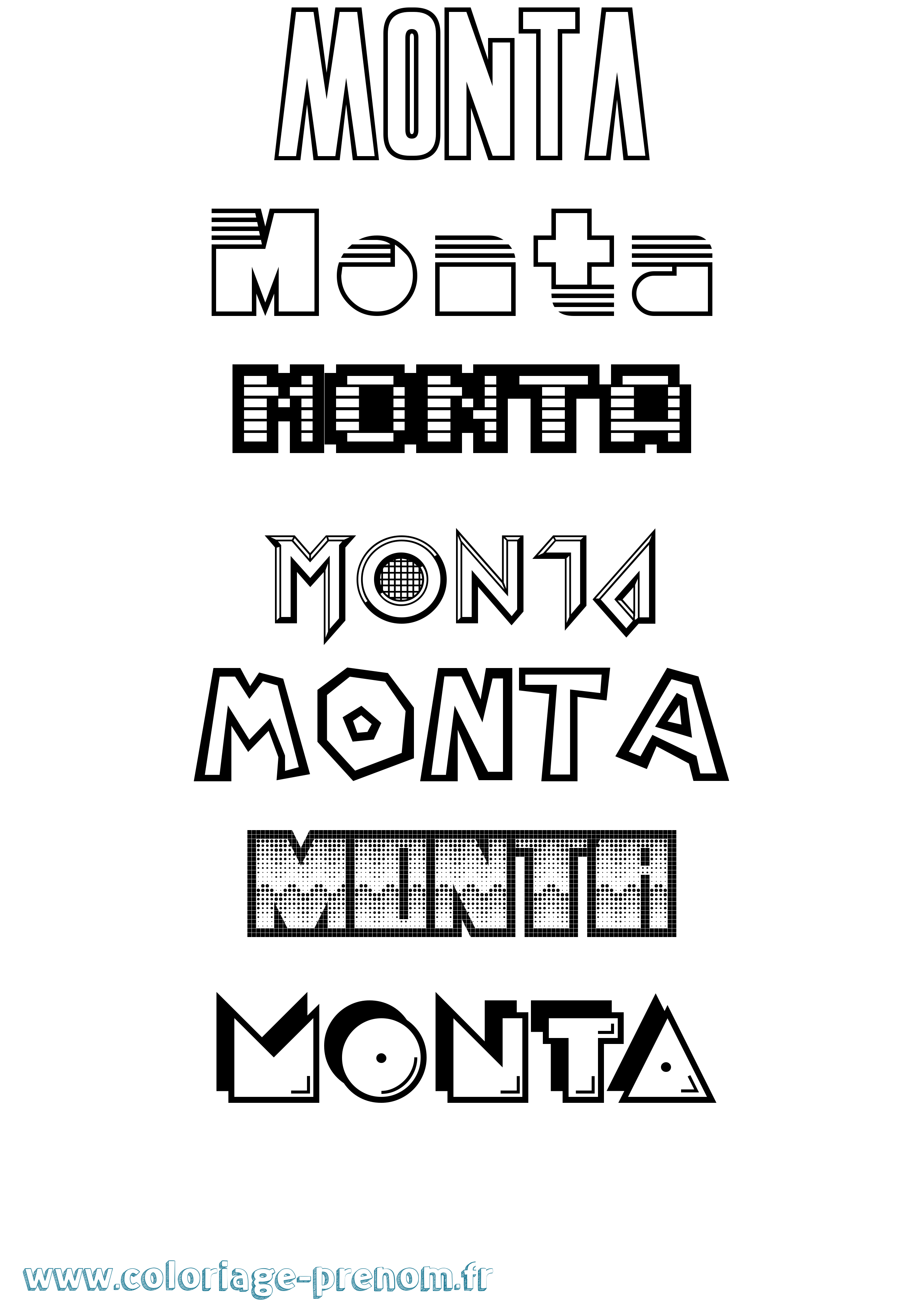 Coloriage Monta Jeux Vidéos Coloriage prénom Monta Jeux Vidéos