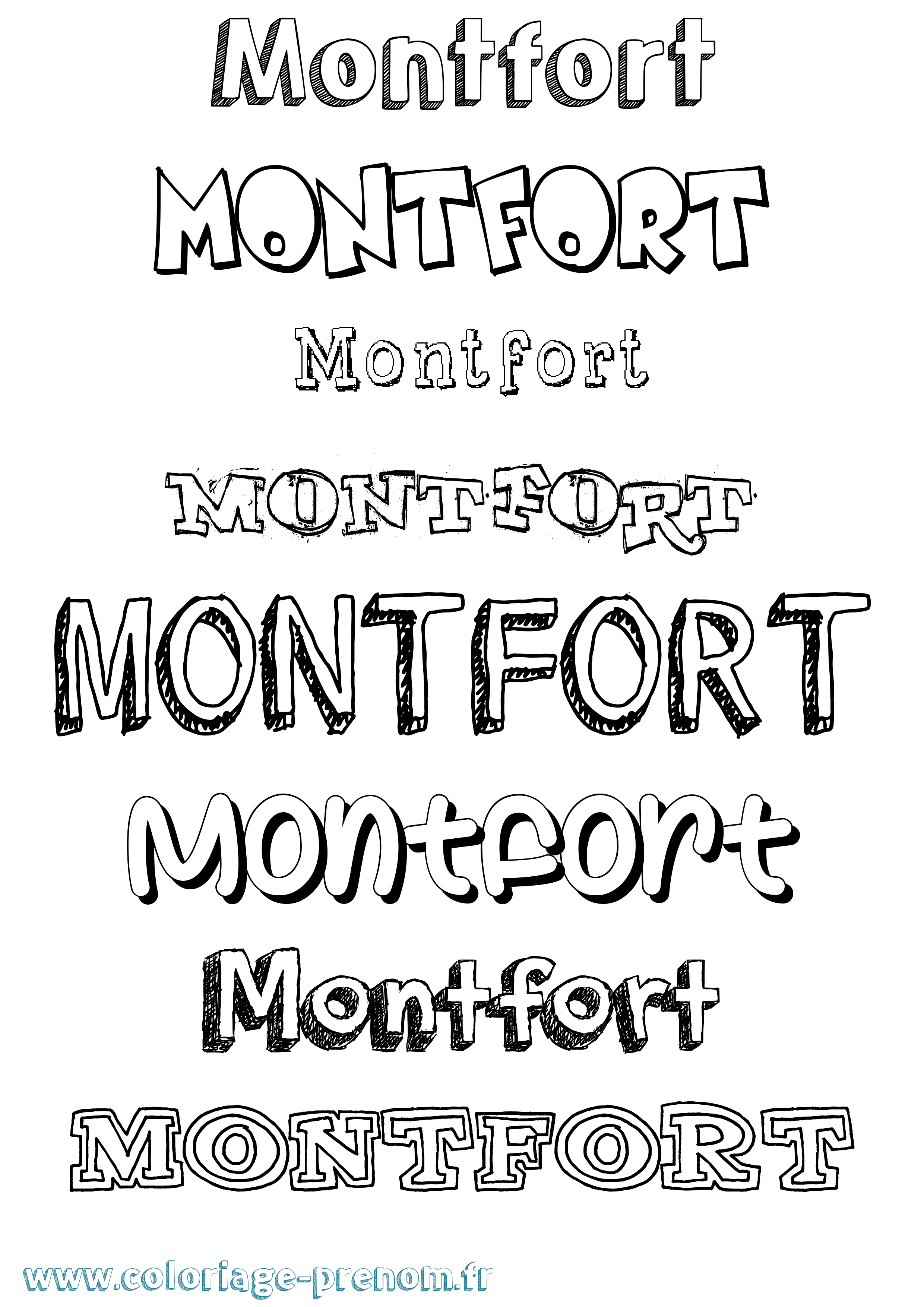 Coloriage Montfort Dessiné Coloriage prénom Montfort Dessiné