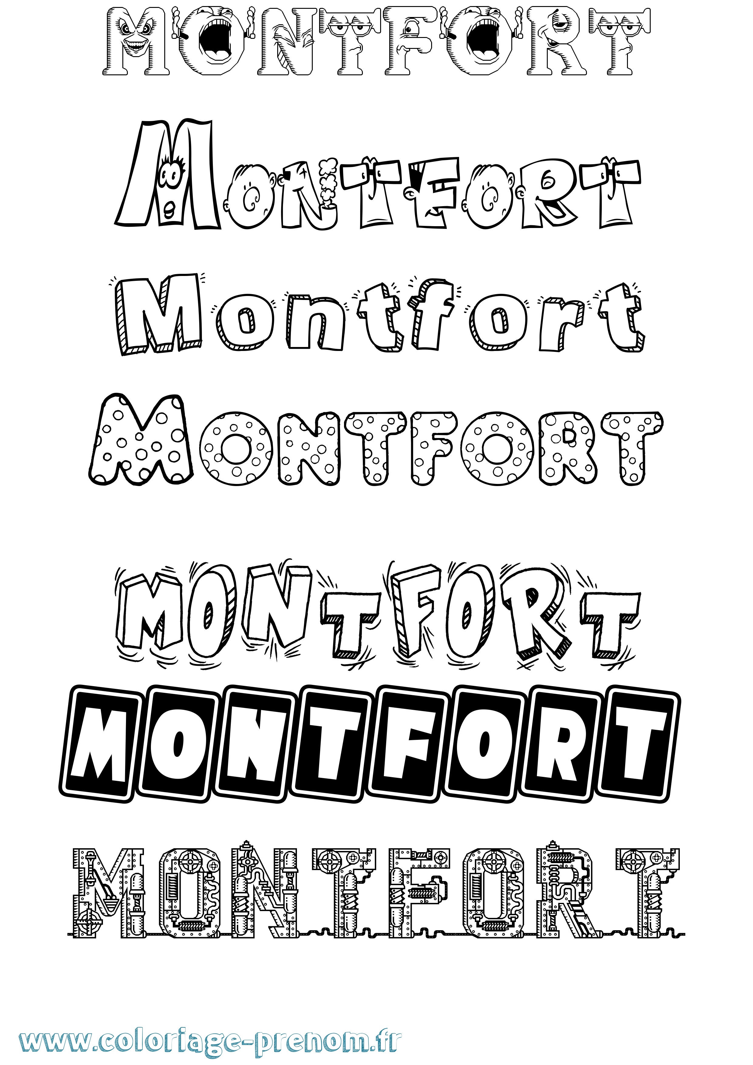 Coloriage Montfort Fun Coloriage prénom Montfort Fun