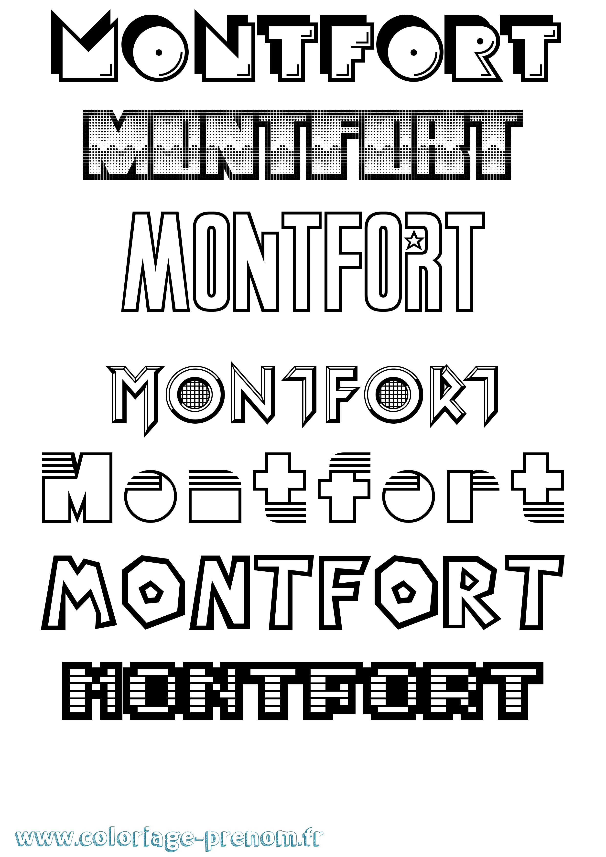 Coloriage Montfort Jeux Vidéos Coloriage prénom Montfort Jeux Vidéos