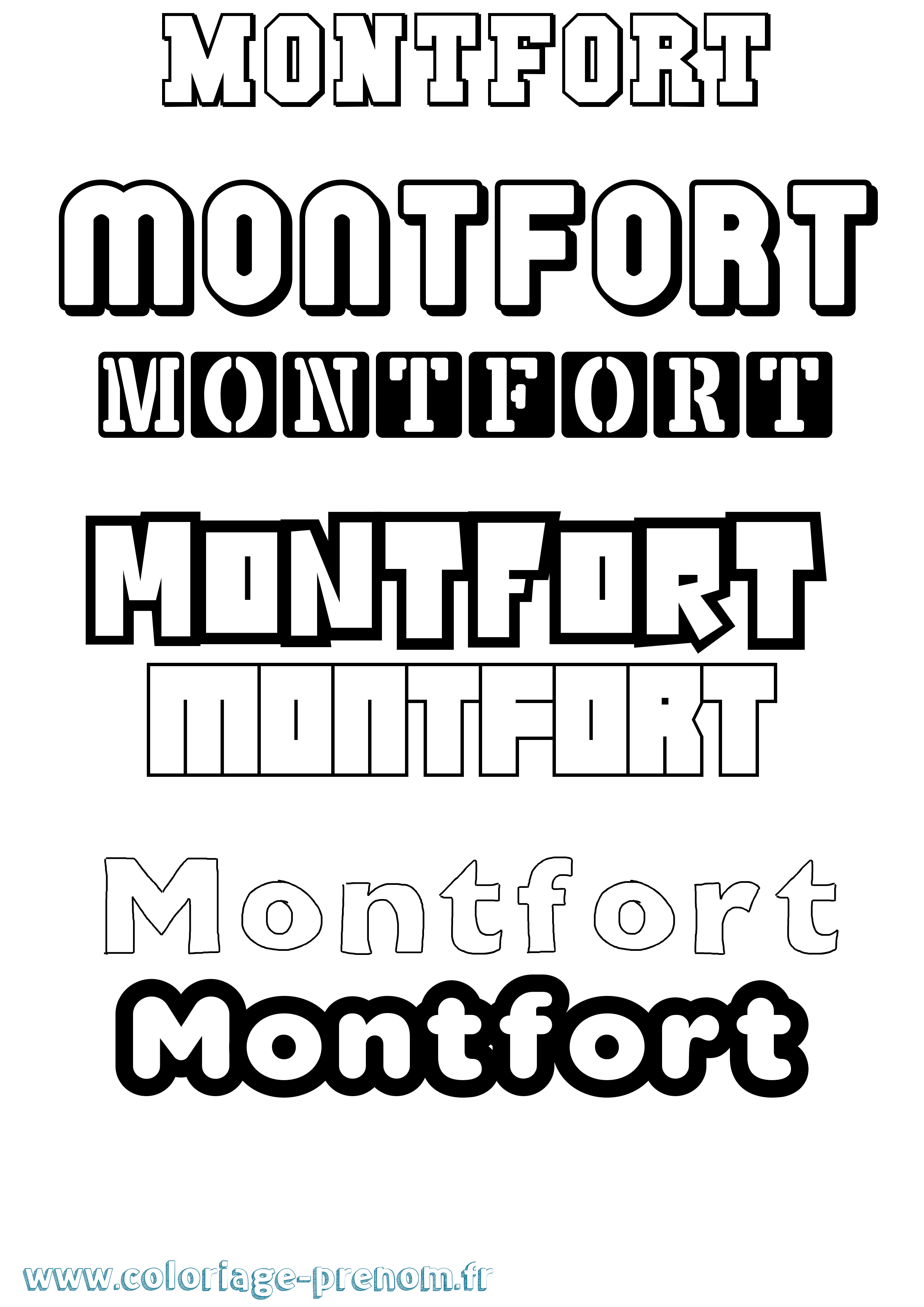 Coloriage Montfort Simple Coloriage prénom Montfort Simple