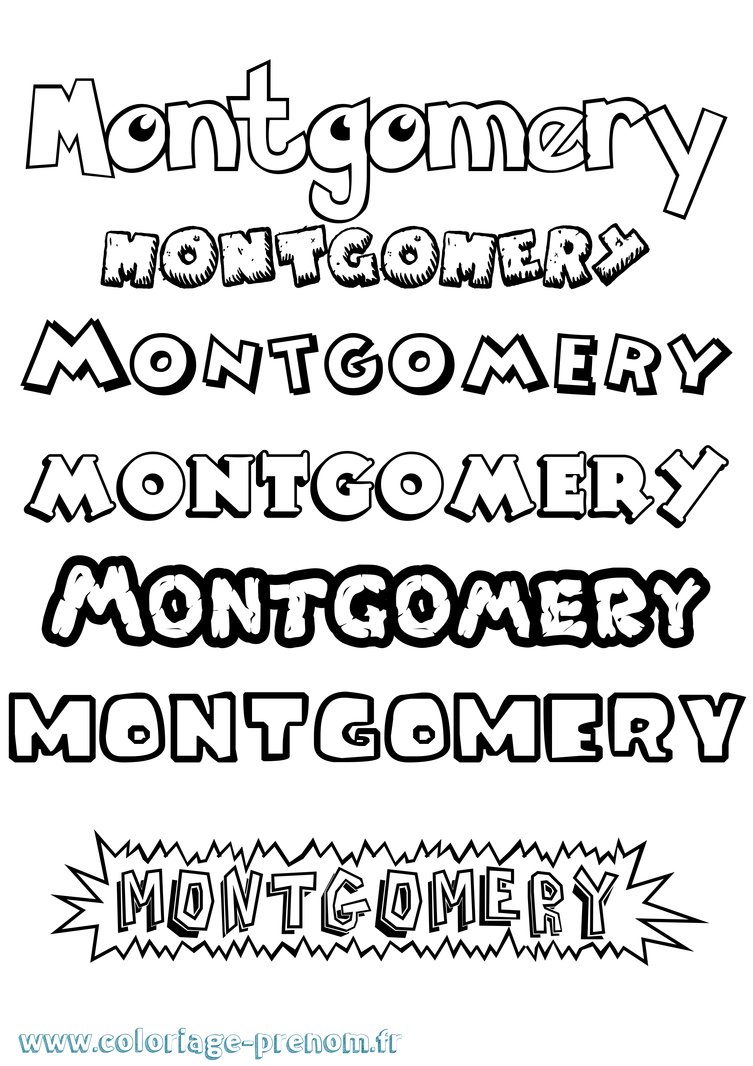Coloriage Montgomery Dessin Animé Coloriage prénom Montgomery Dessin Animé