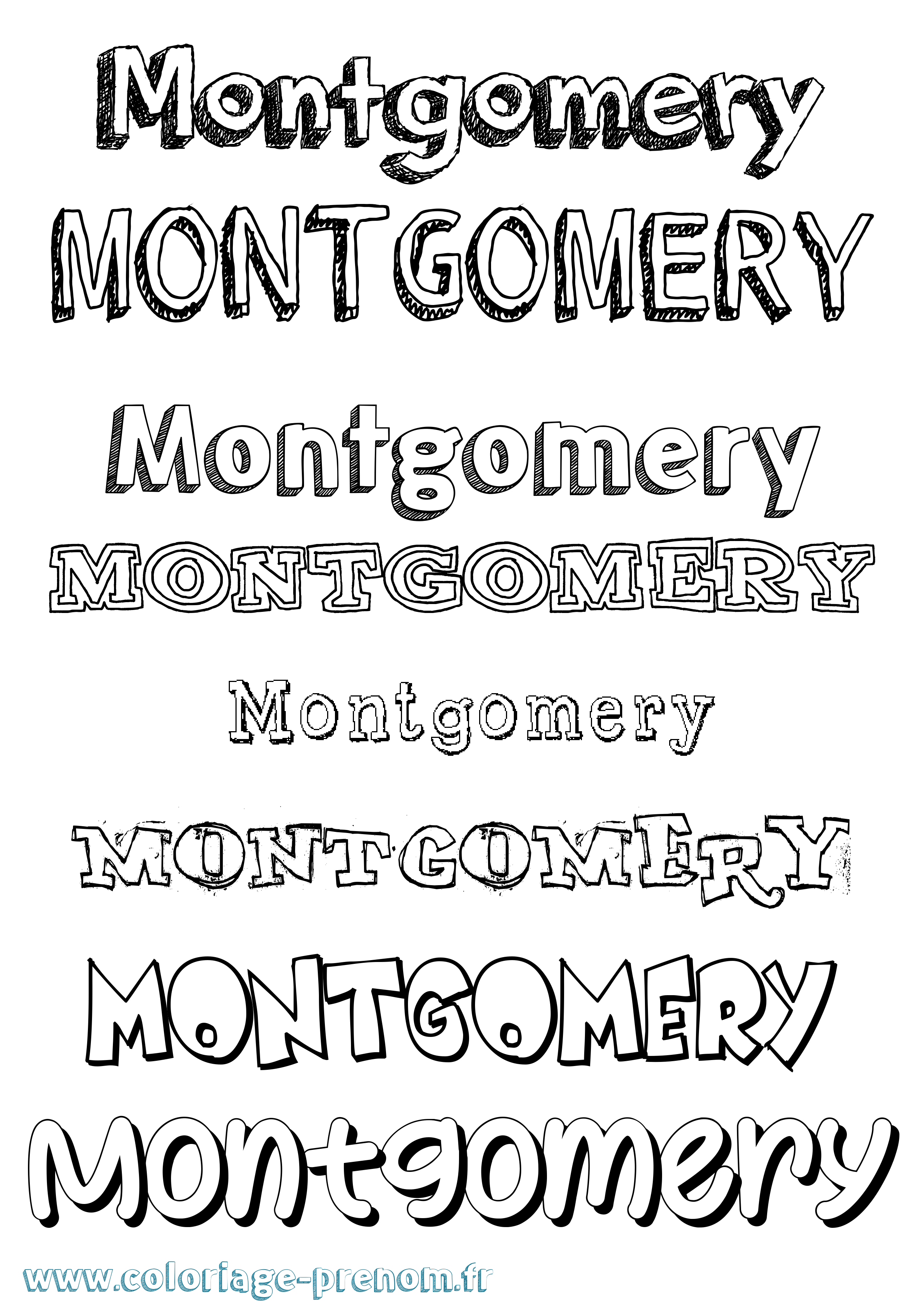 Coloriage Montgomery Dessiné Coloriage prénom Montgomery Dessiné