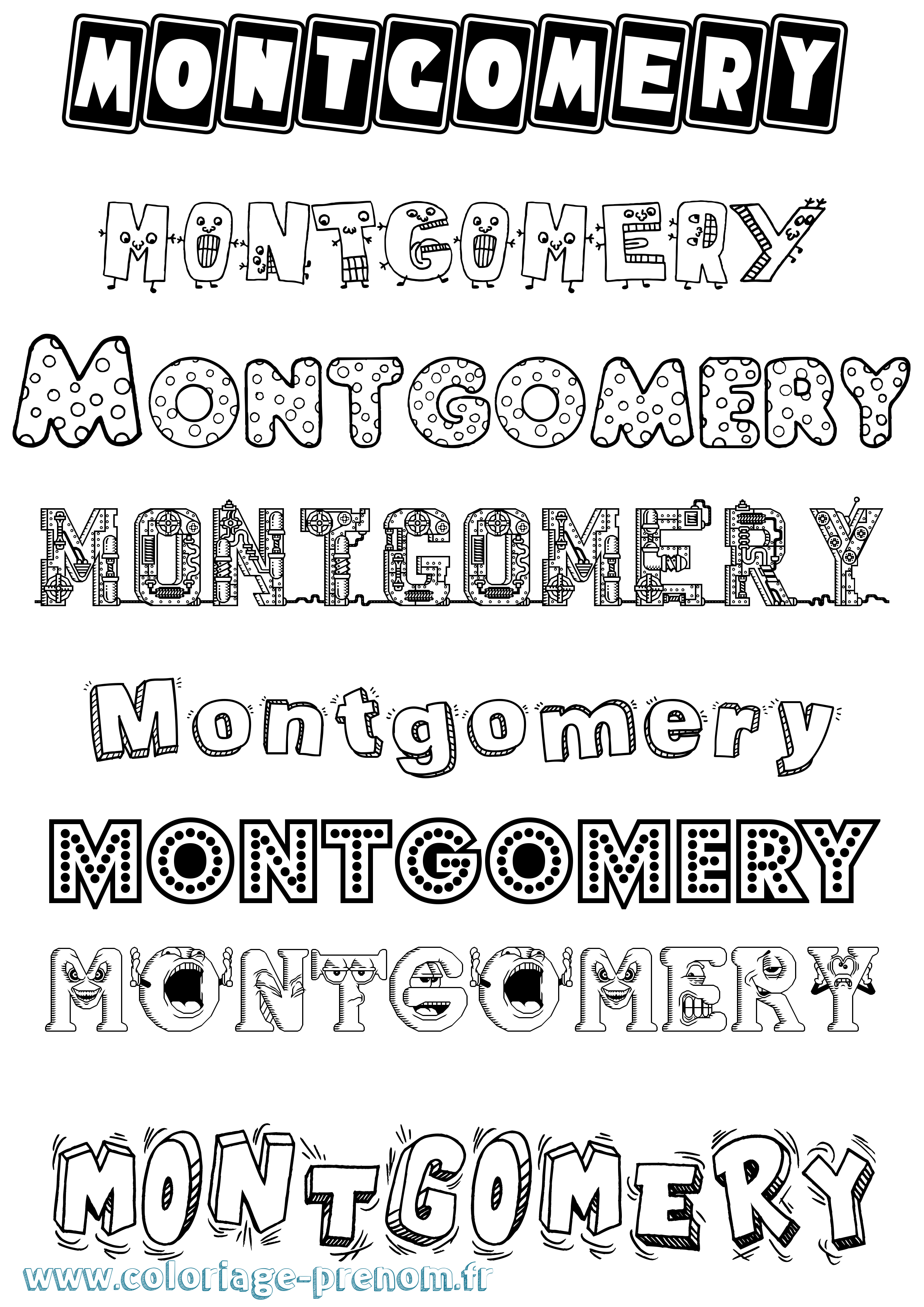 Coloriage Montgomery Fun Coloriage prénom Montgomery Fun