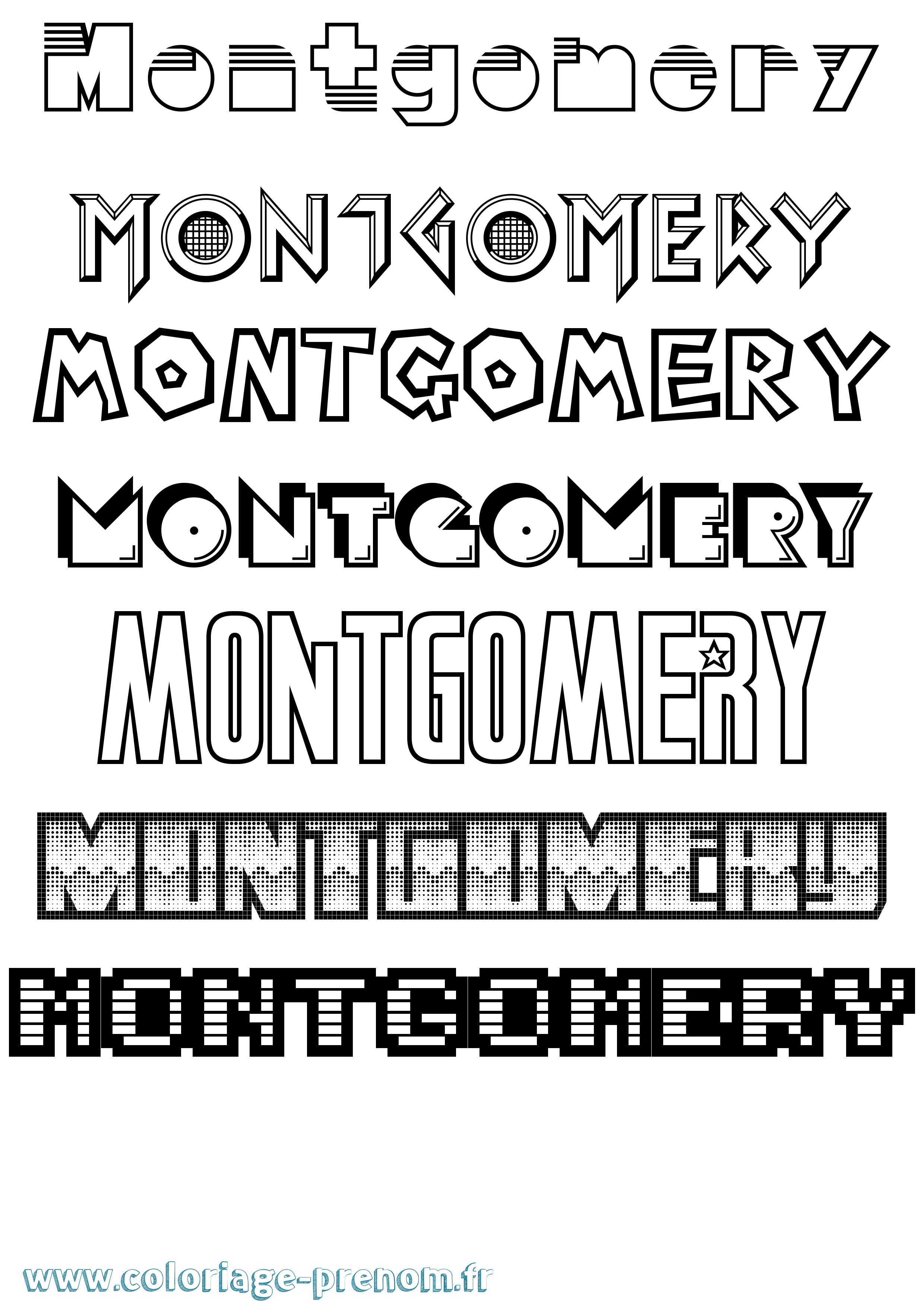Coloriage Montgomery Jeux Vidéos Coloriage prénom Montgomery Jeux Vidéos