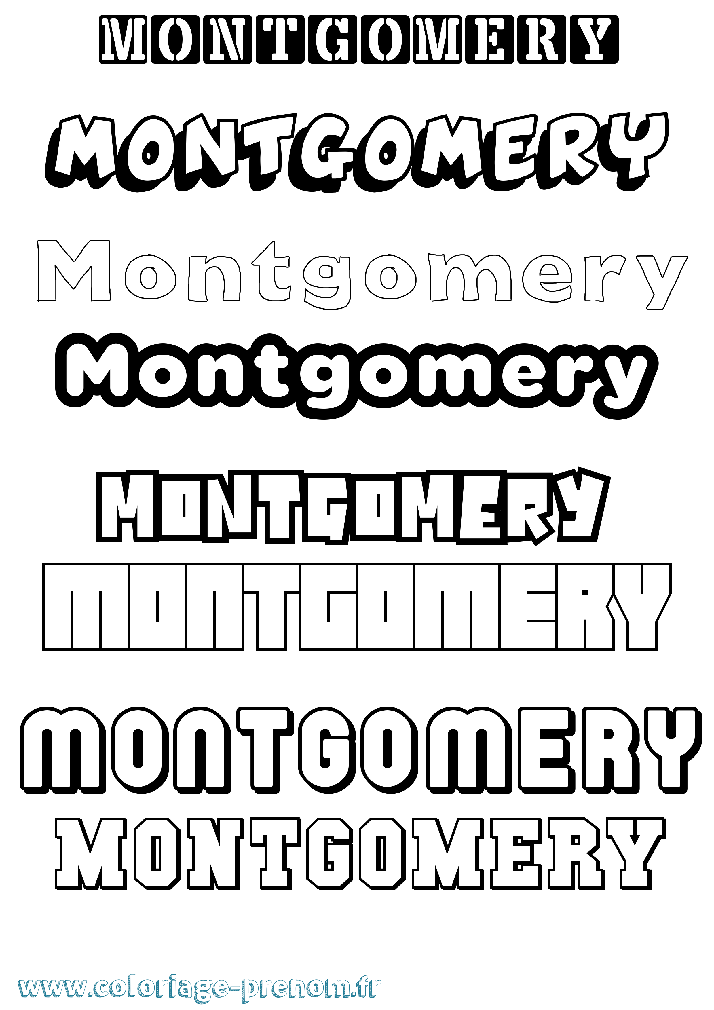 Coloriage Montgomery Simple Coloriage prénom Montgomery Simple