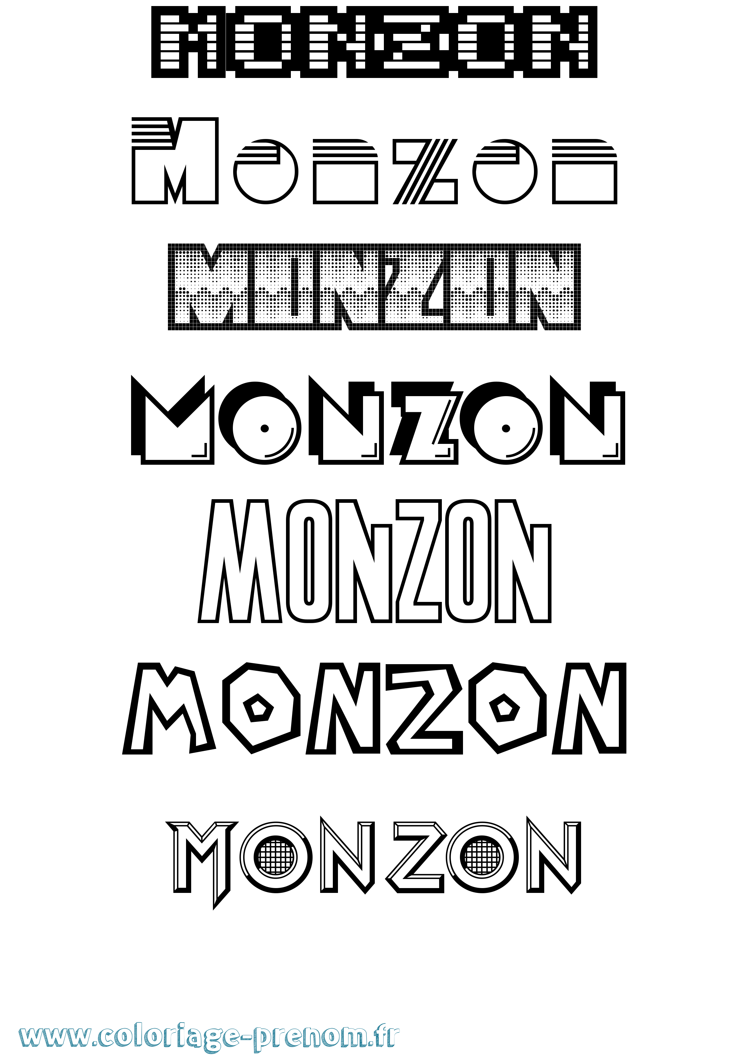 Coloriage Monzon Jeux Vidéos Coloriage prénom Monzon Jeux Vidéos