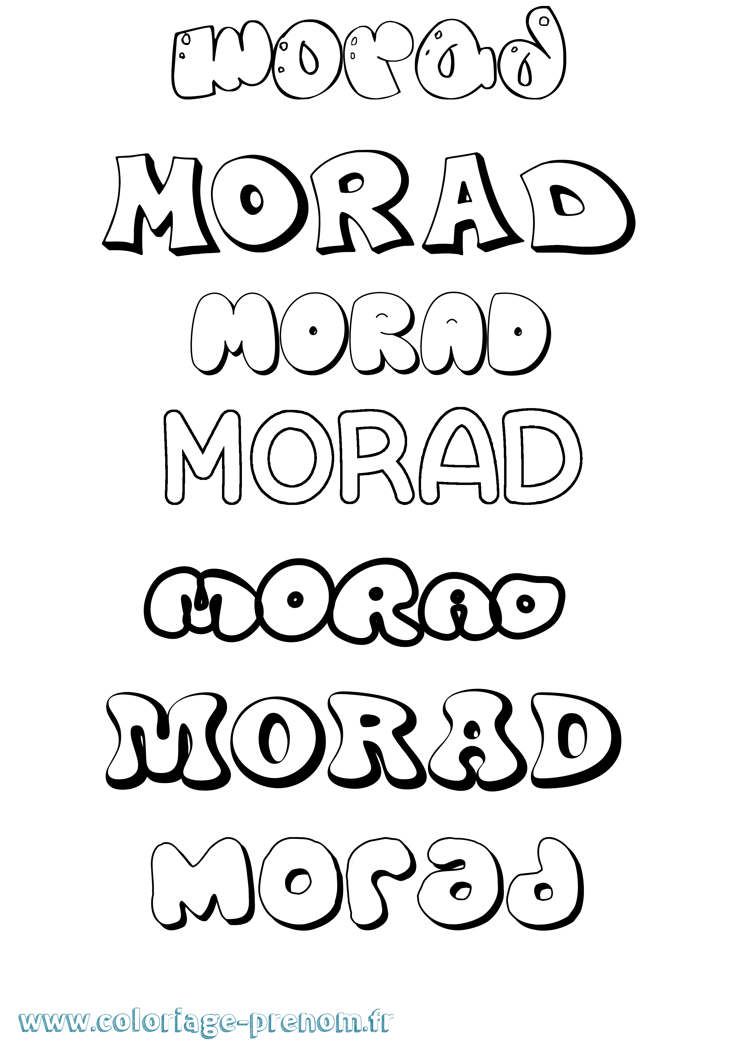 Coloriage Morad Bubble Coloriage prénom Morad Bubble