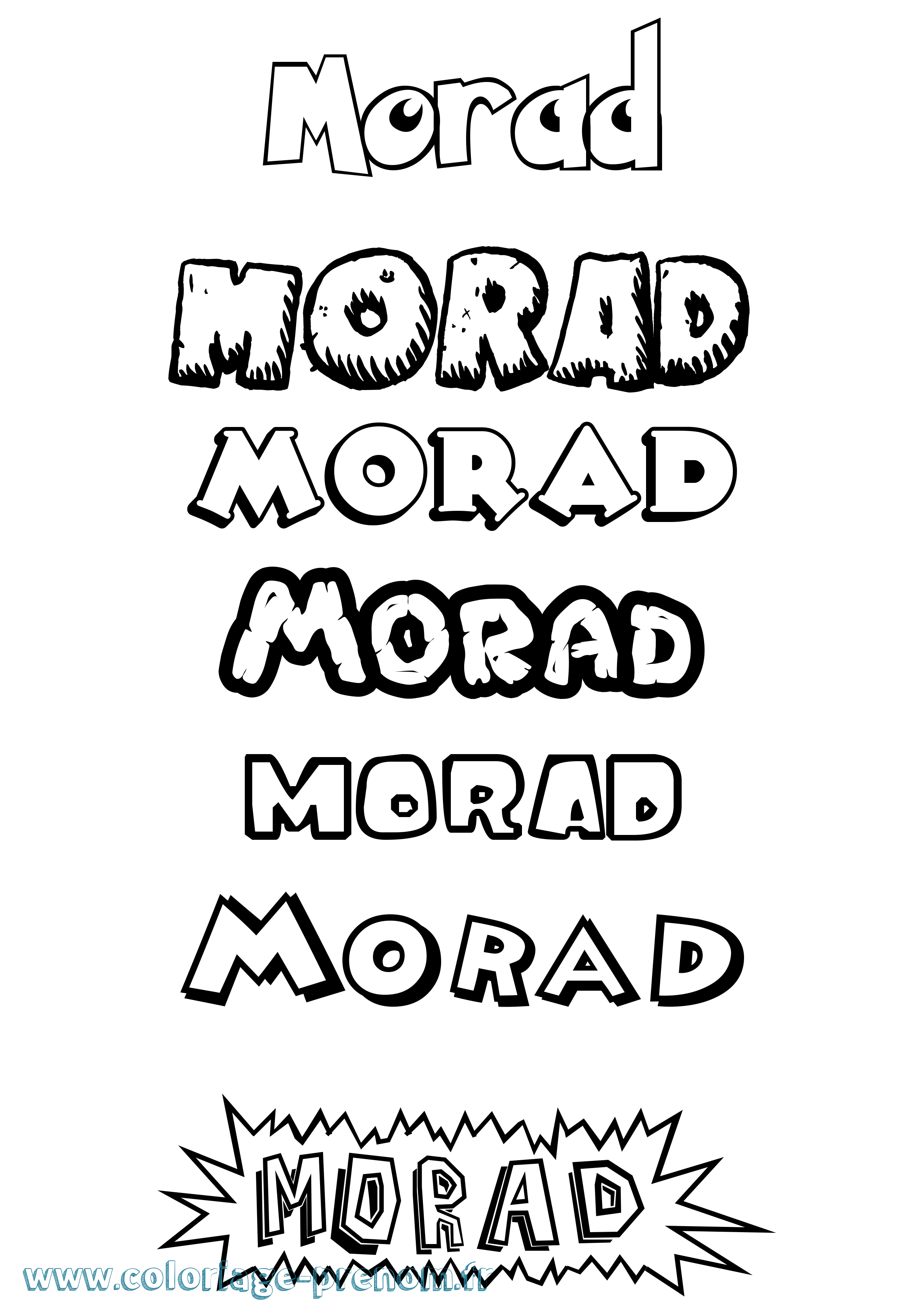 Coloriage Morad Dessin Animé Coloriage prénom Morad Dessin Animé