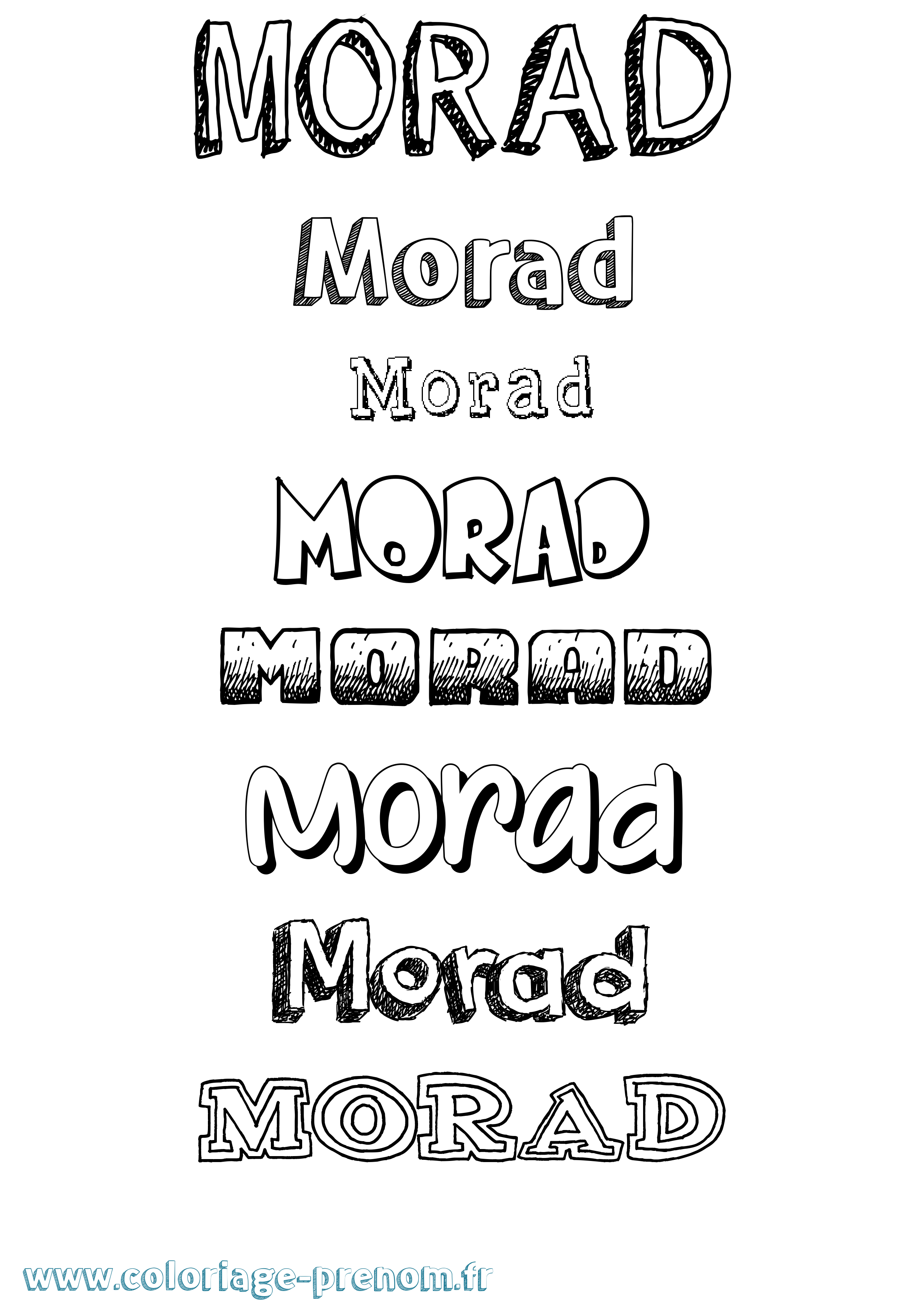 Coloriage Morad Dessiné Coloriage prénom Morad Dessiné