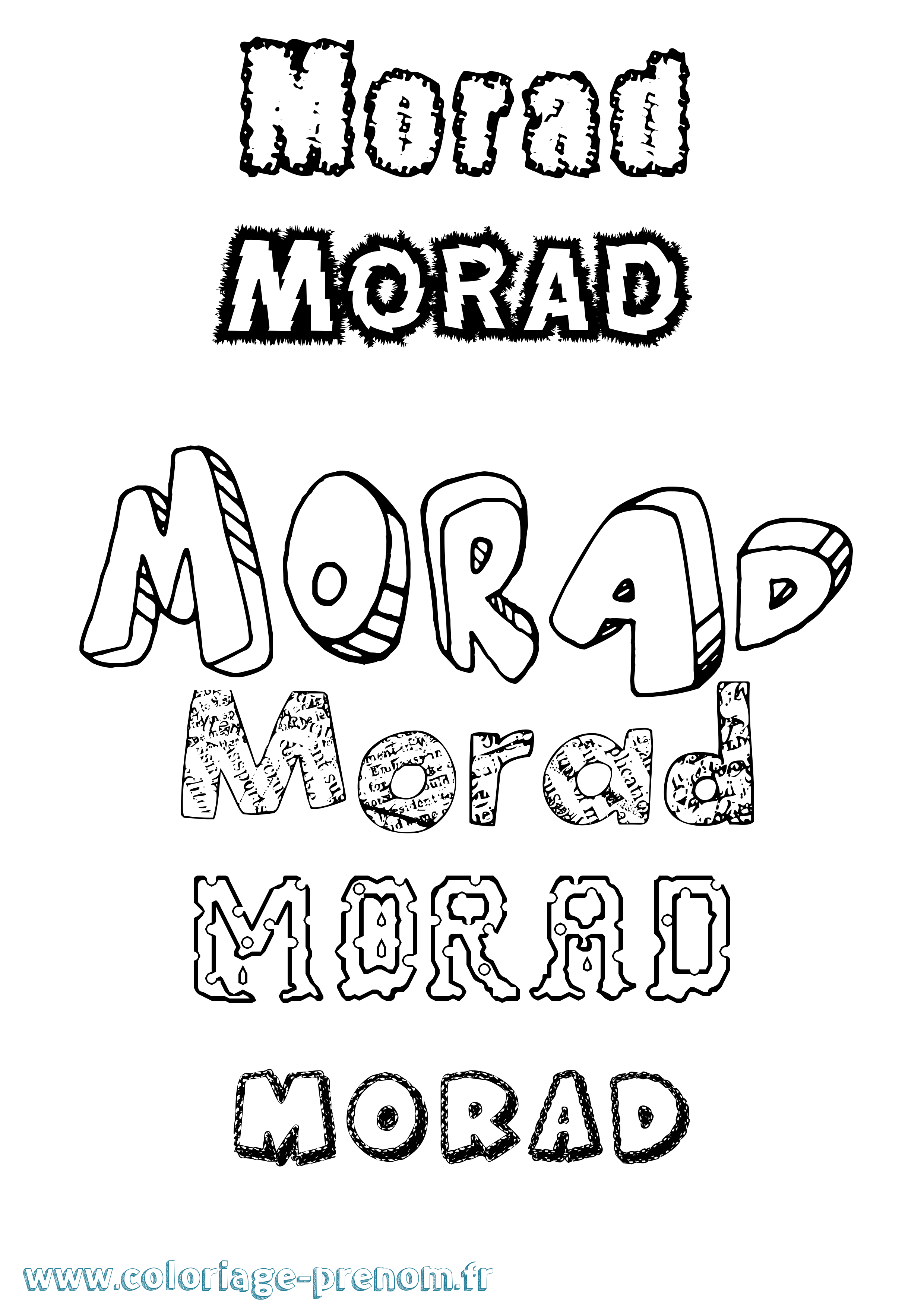 Coloriage Morad Destructuré Coloriage prénom Morad Destructuré